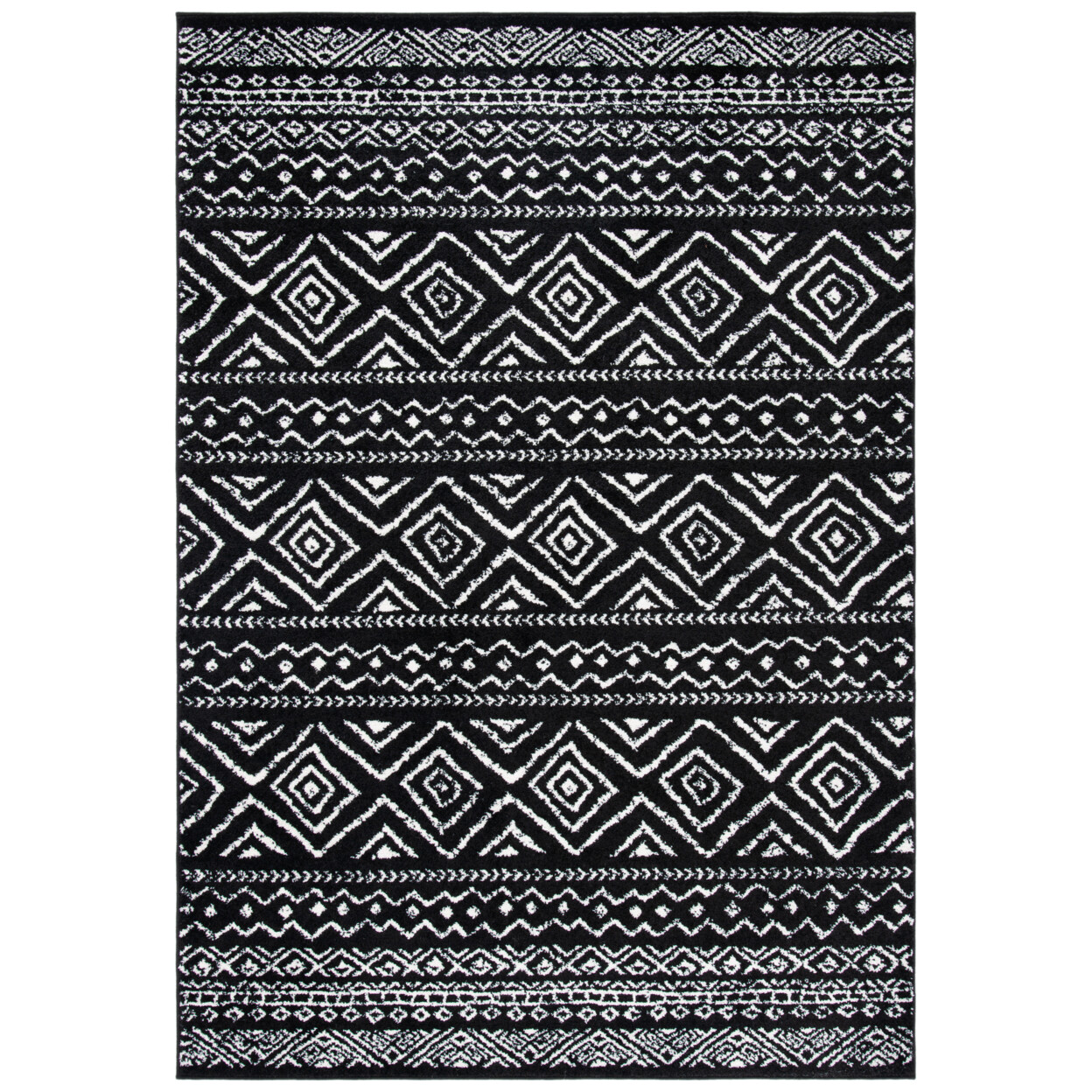 SAFAVIEH Tulum Collection TUL267Z Black / Ivory Rug