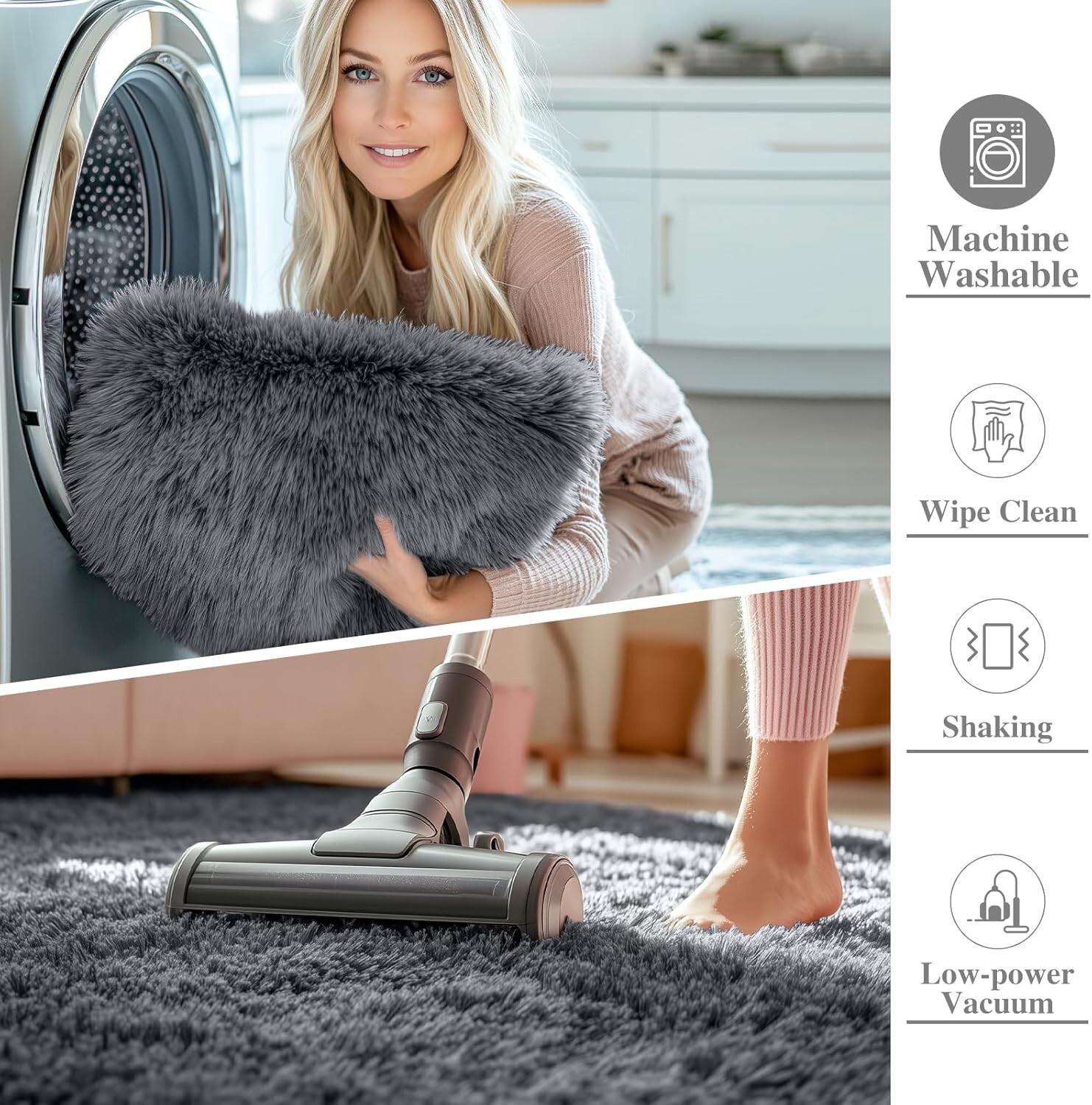 4×5.9 Ft Area Rugs for Living Room Bedroom,Machine Washable Soft Fluffy Shaggy