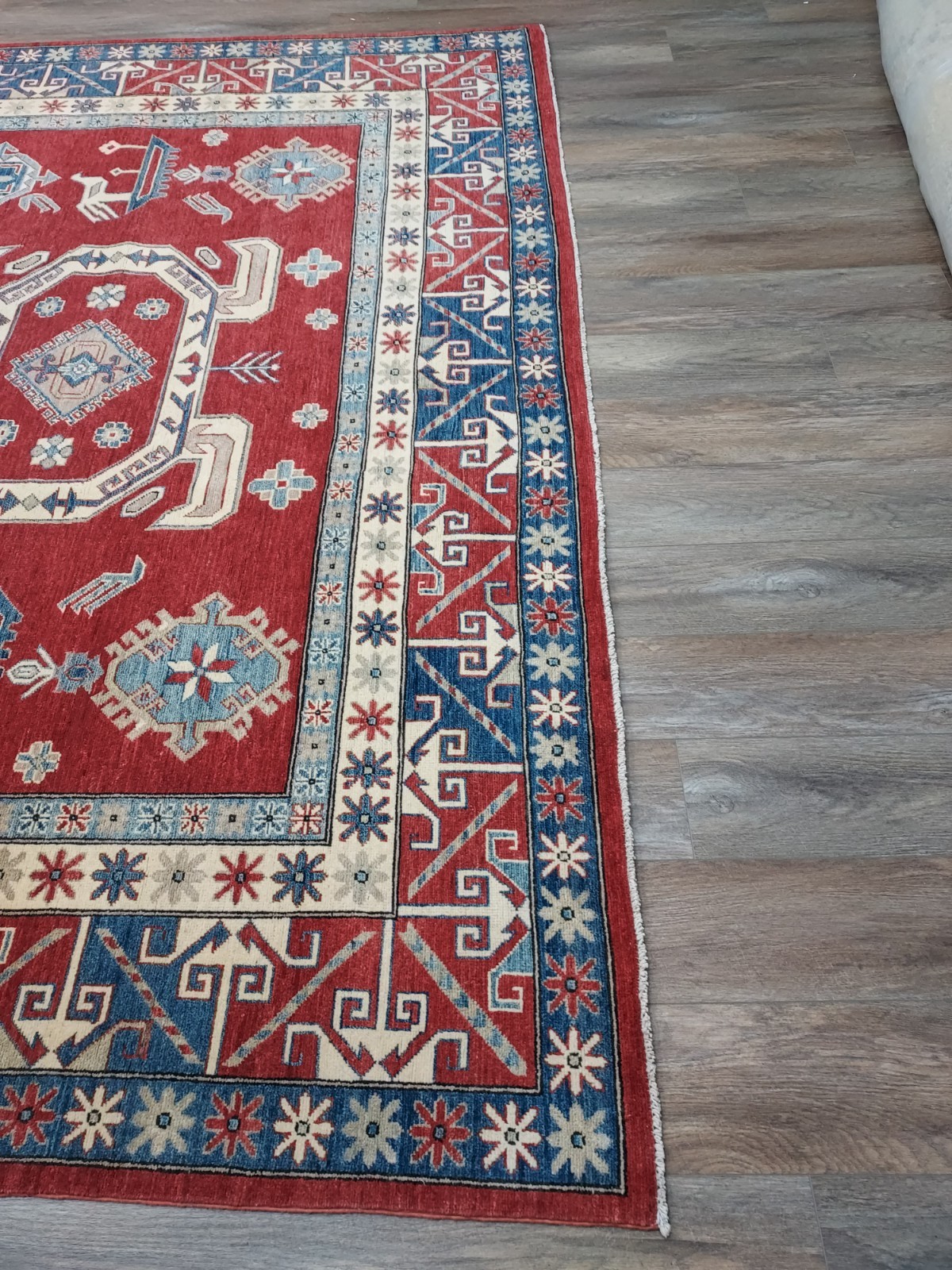 Anatolian Turkish Rug Geometric Kazak HandMade Anatolian Tribal Rug, 9×11.5Ft