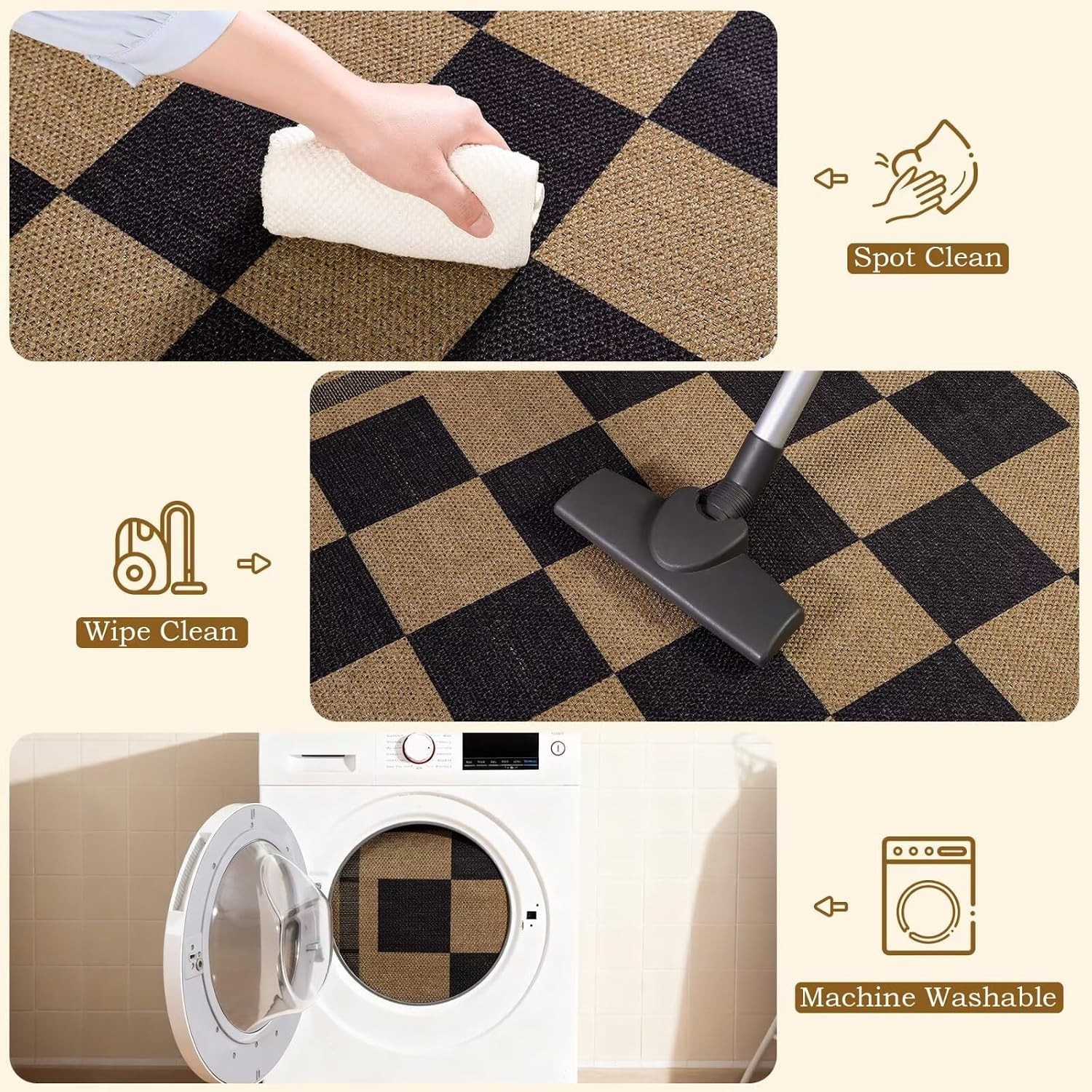 Durable 3×5 Outdoor Rug Geometric Pattern Easy to Clean for High Traffic Areas