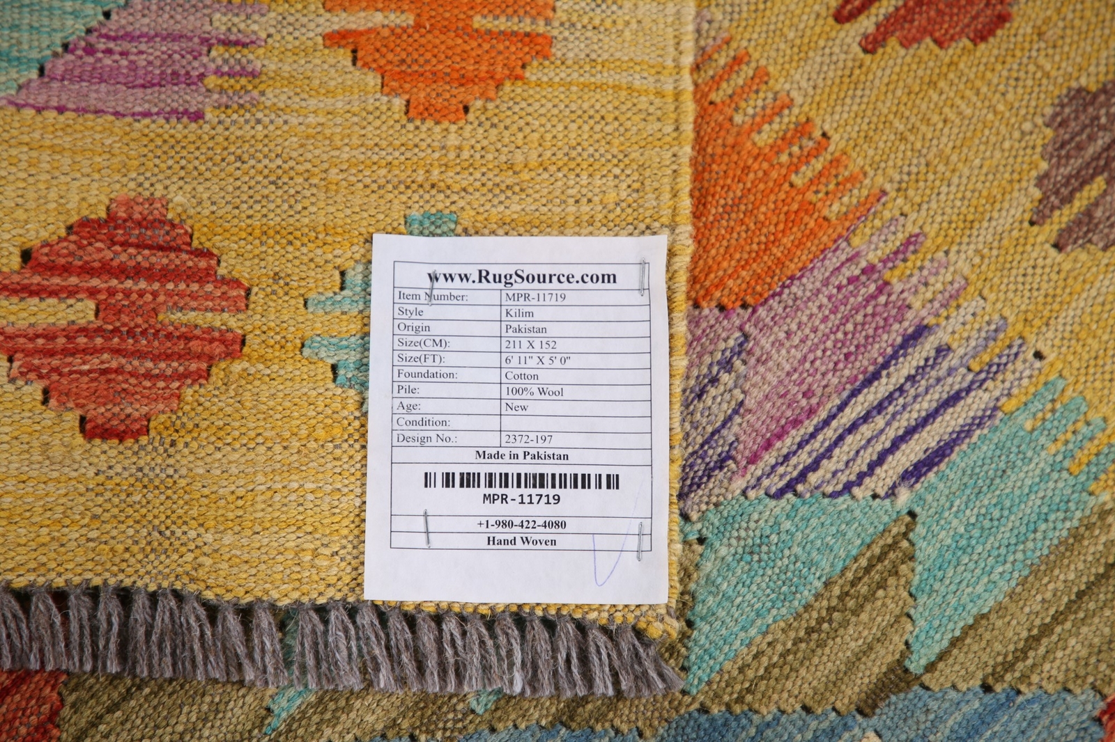 Colorful Reversible Kilim Flatweave Tribal Rug 5×7 ft. Wool Handmade Carpet