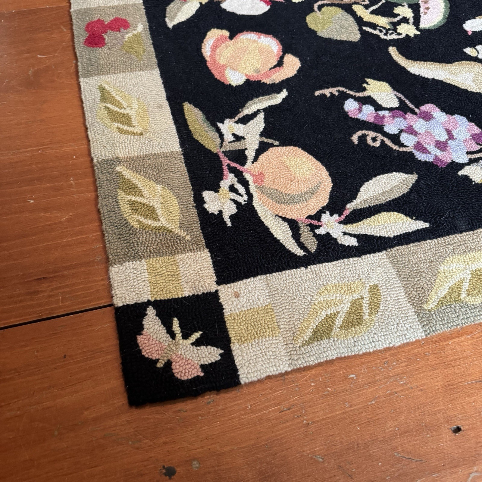 Claire Murray 3×5 Botanical Fruit collection Vintage Rug R787 Wool Handmade