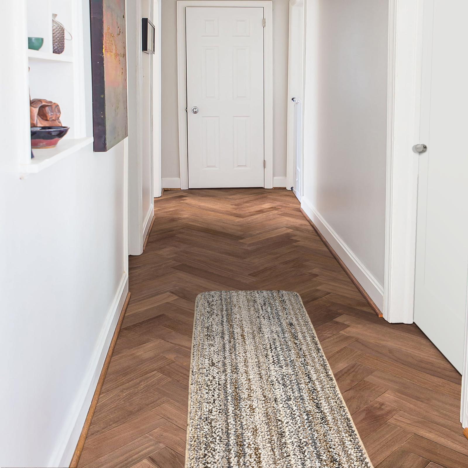 Mainstays Carnival 20 in. x 54 in. Random Earth Tone Indoor Runner Rug