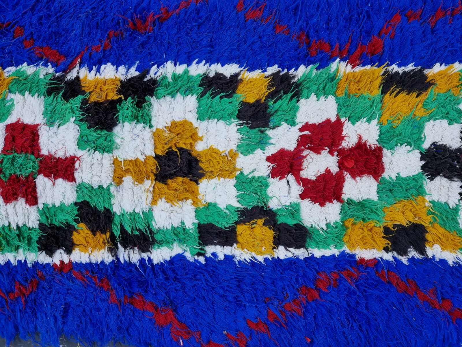 Moroccan Handmade Vintage Rug 2’2″x11′ Berber Geometric Blue Green Carpet