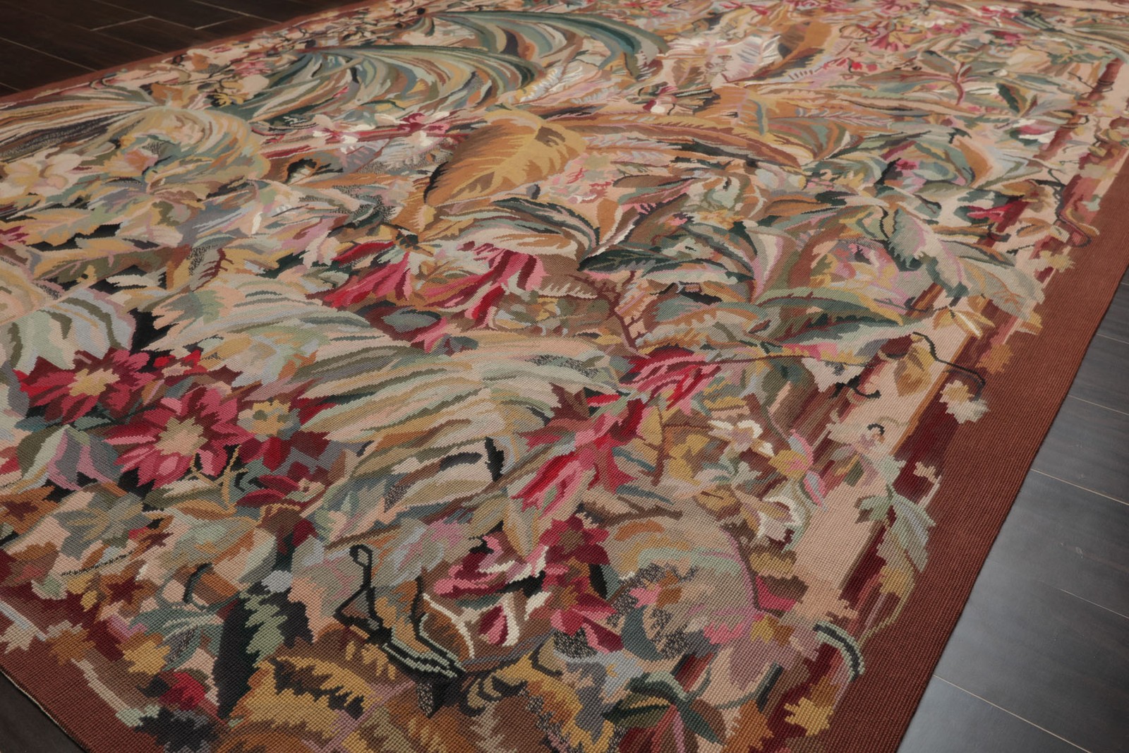 5’9”x8’10” Hand Woven Wool Ivory French Aubusson Tapestry Traditional Rug