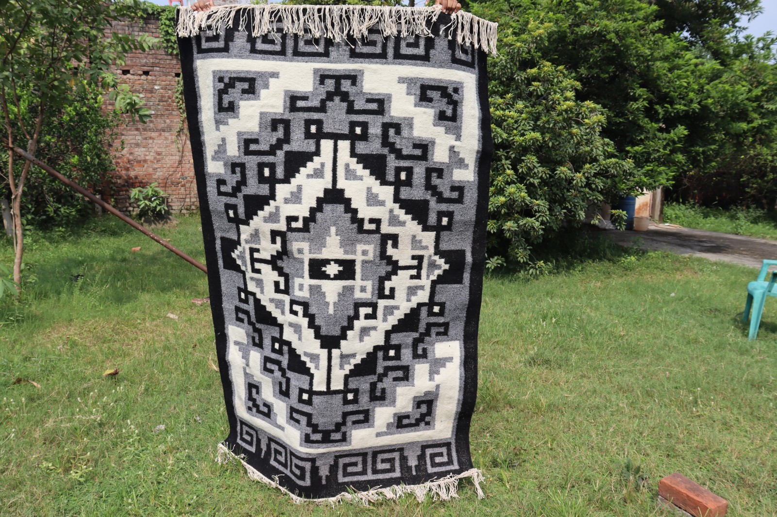 5×8 Ft Handwoven Wool Navajo Rug Western Collection Native American Style Rug