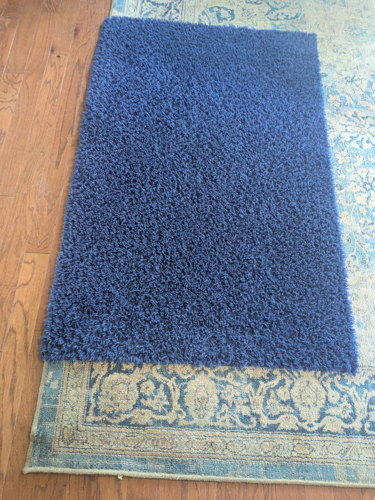 Blue Plush Rug 35×55 In