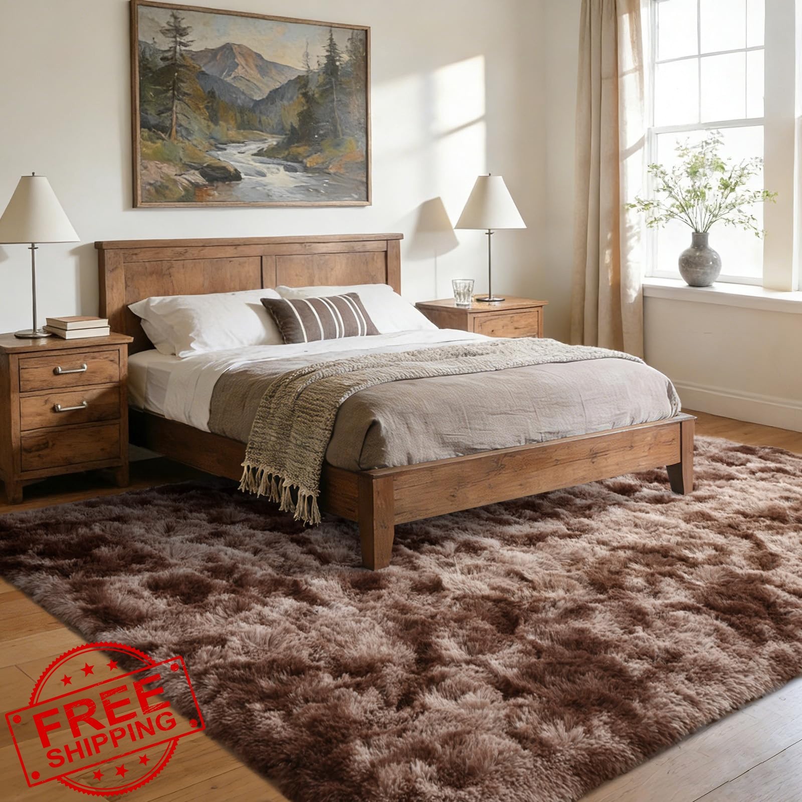 simpWalnut Tie-Dye Rug Coffee 6x9ft