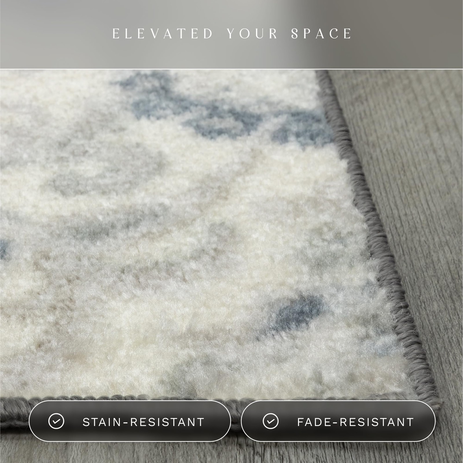 Maples Rugs Blooming Damask Areaw – 46″ x 30″ (Rectangular), Grey/Blue