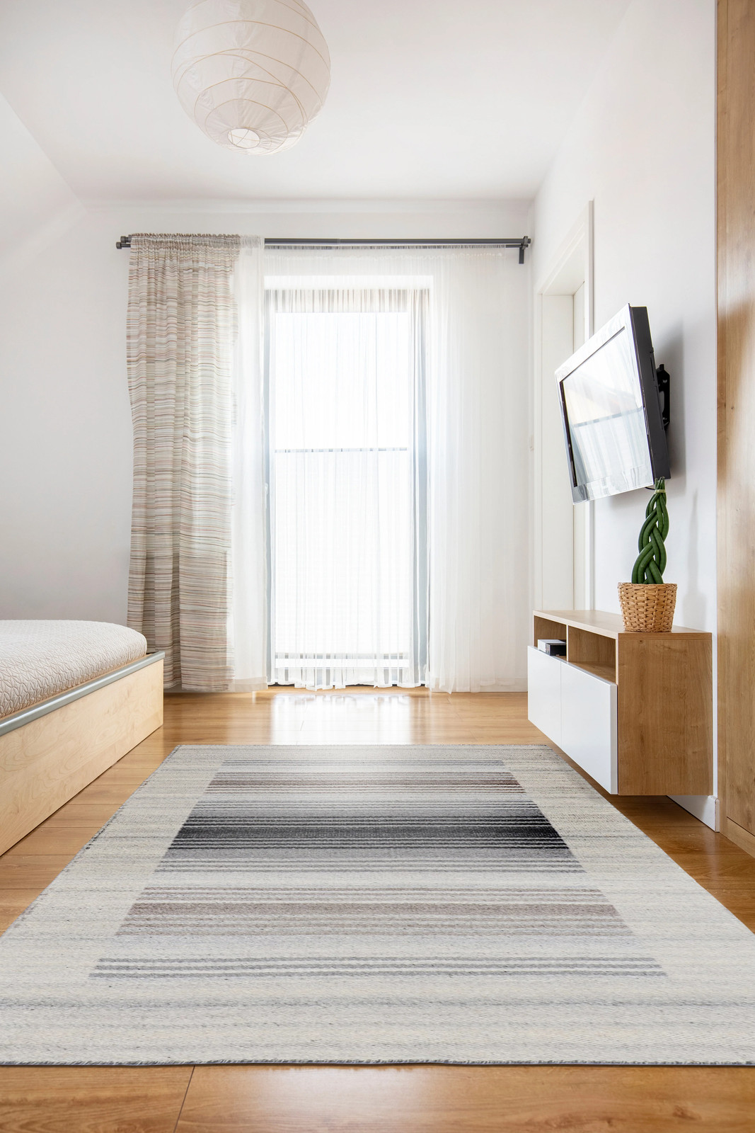 3’x5′ Classic Artistic Gray Flatweave Wool & Viscose Rug