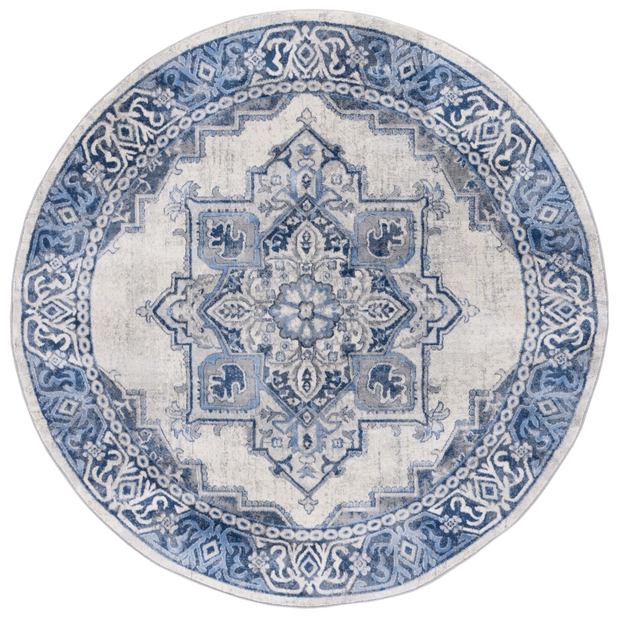 SAFAVIEH Brentwood BNT861M Blue / Light Grey Rug