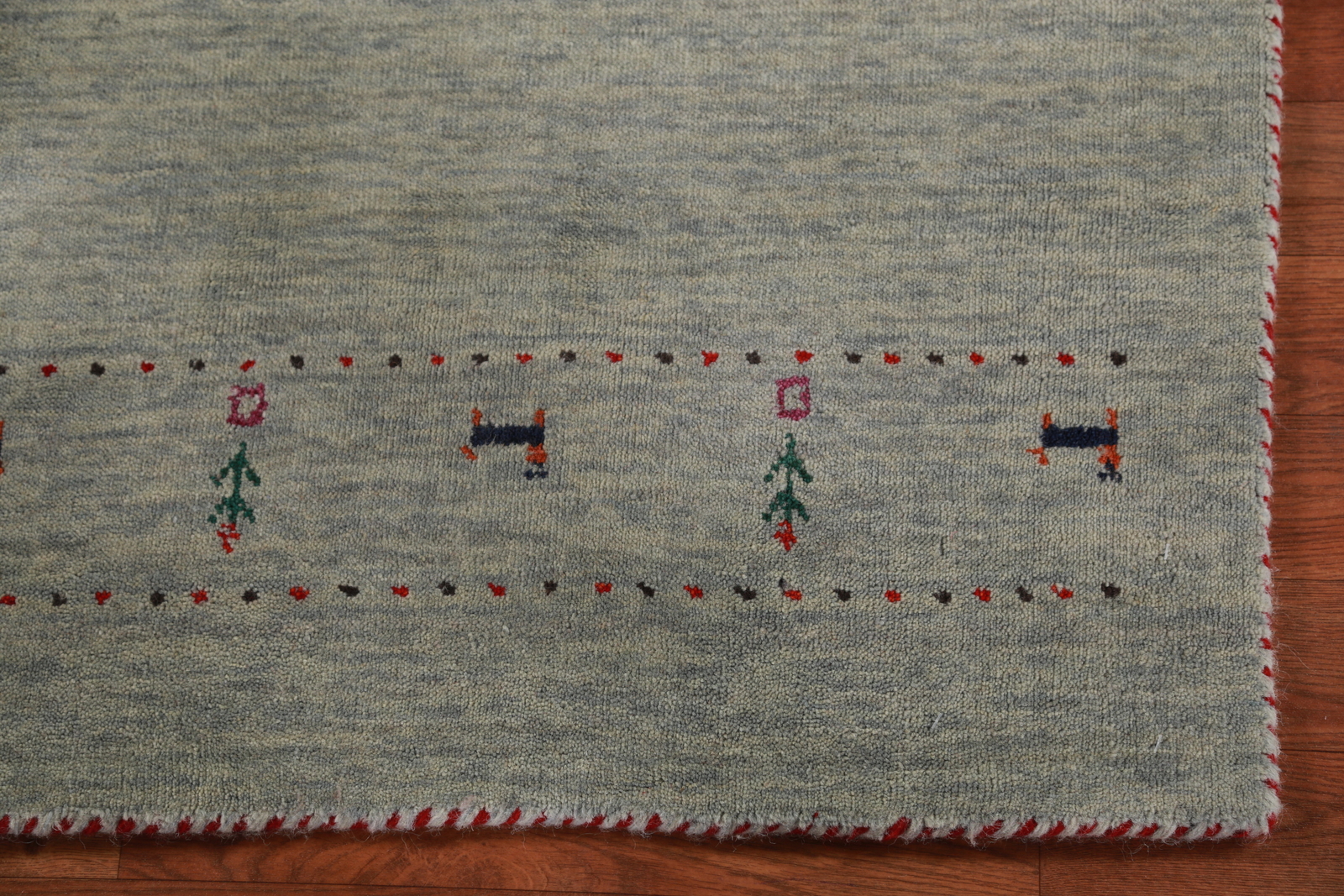 Tribal Handmade Wool Rug Gabbeh Green Carpet 3×6 ft.
