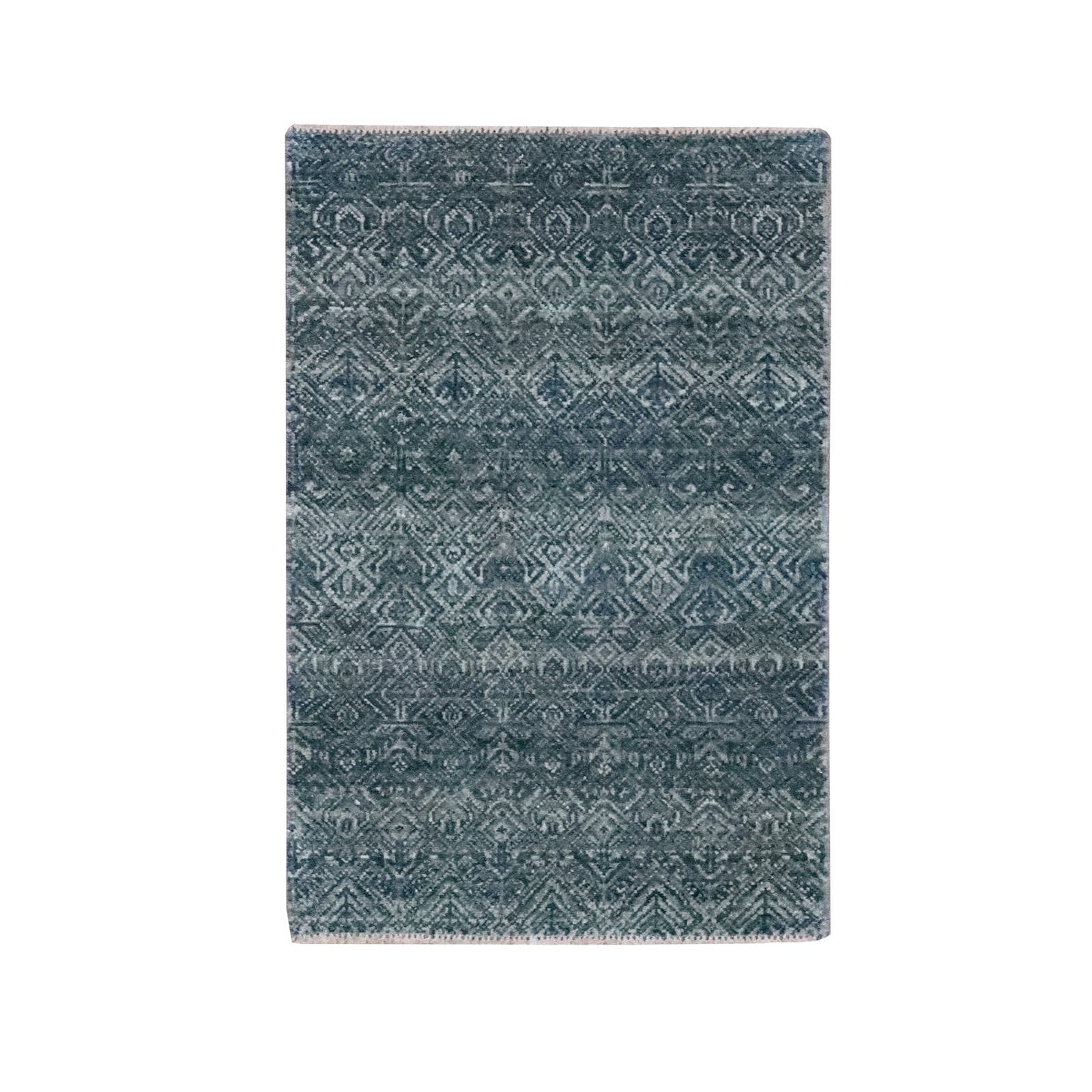 2’x3′ Blue Soft Wool Kohinoor Herat Pattern Hand Knotted Mat Oriental Rug 76888
