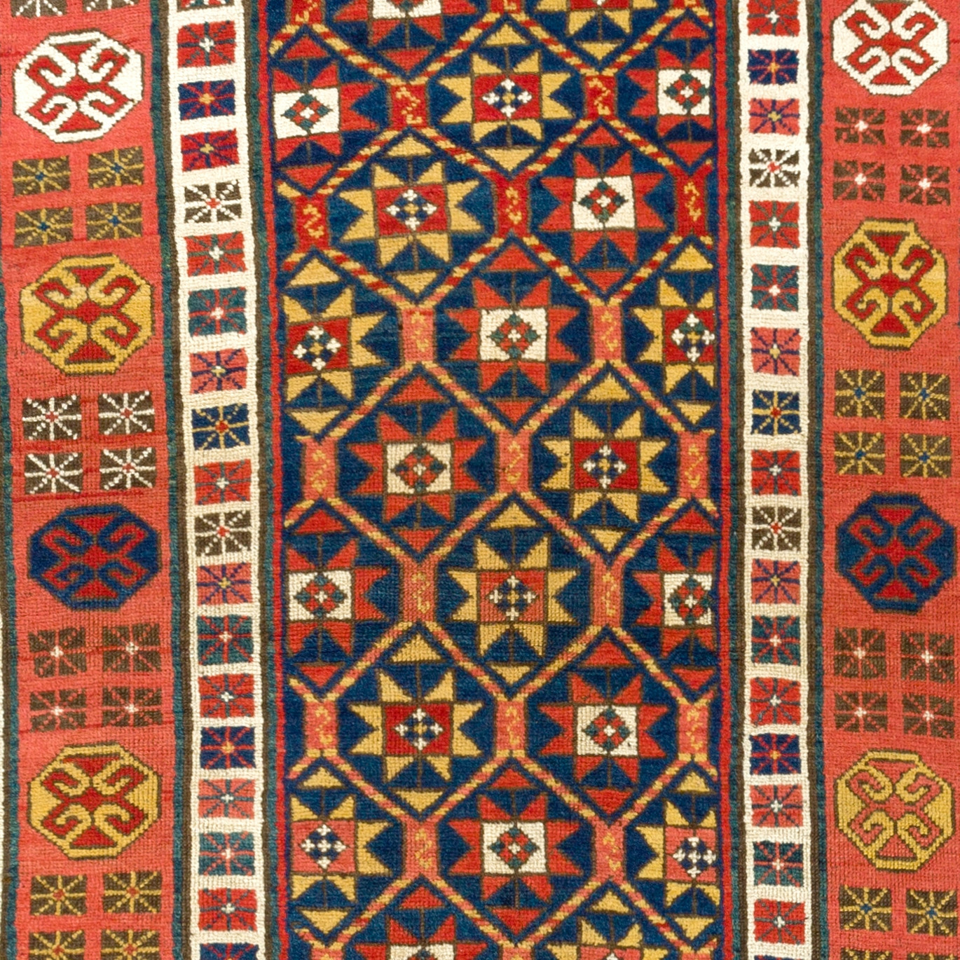 3.7×8 Ft Antique 19th Century Caucasian Talish long Rug, Circa 1875