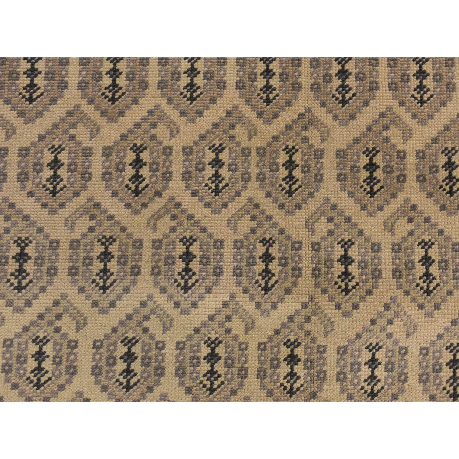 11’8″ x 14’9″ White Turkish Knot Design Wool Hand Knotted Oversized Rug R78264