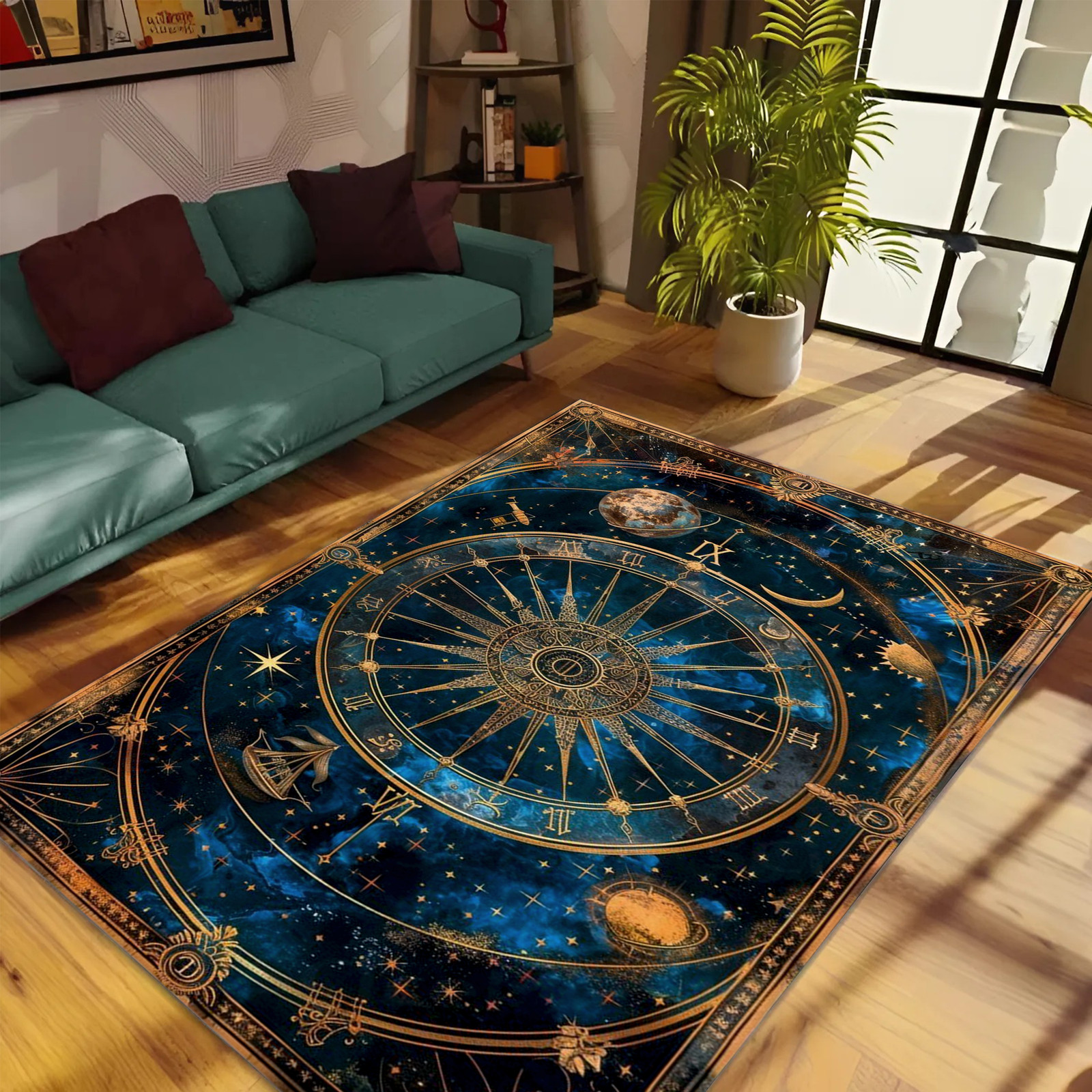 Astrology Horoscope Star Map Area Rug | Mystic Celestial Home Decor