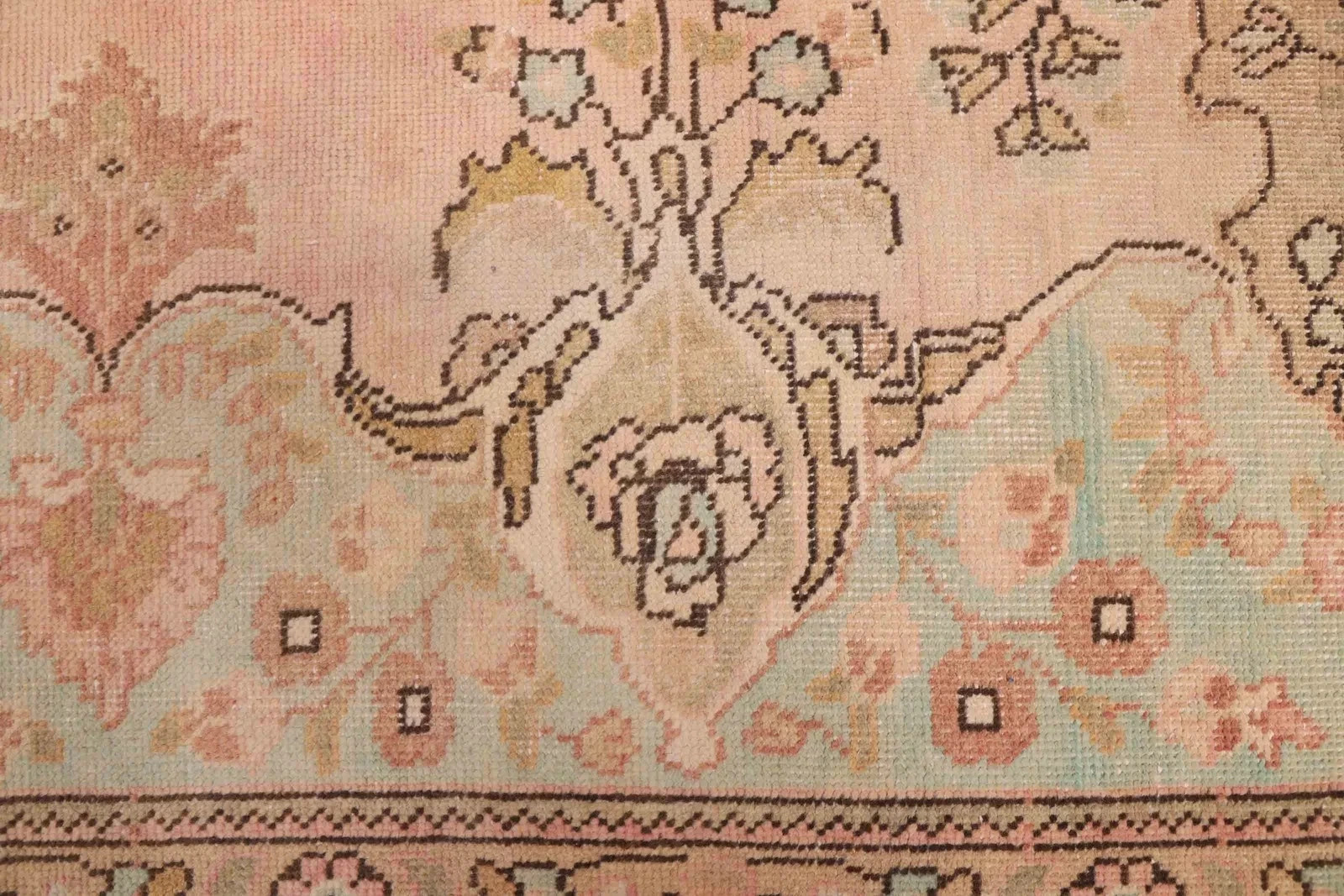 Hand Knotted Oushak Rug Peach Salmon Pink Wool Traditional Oriental Area Rug