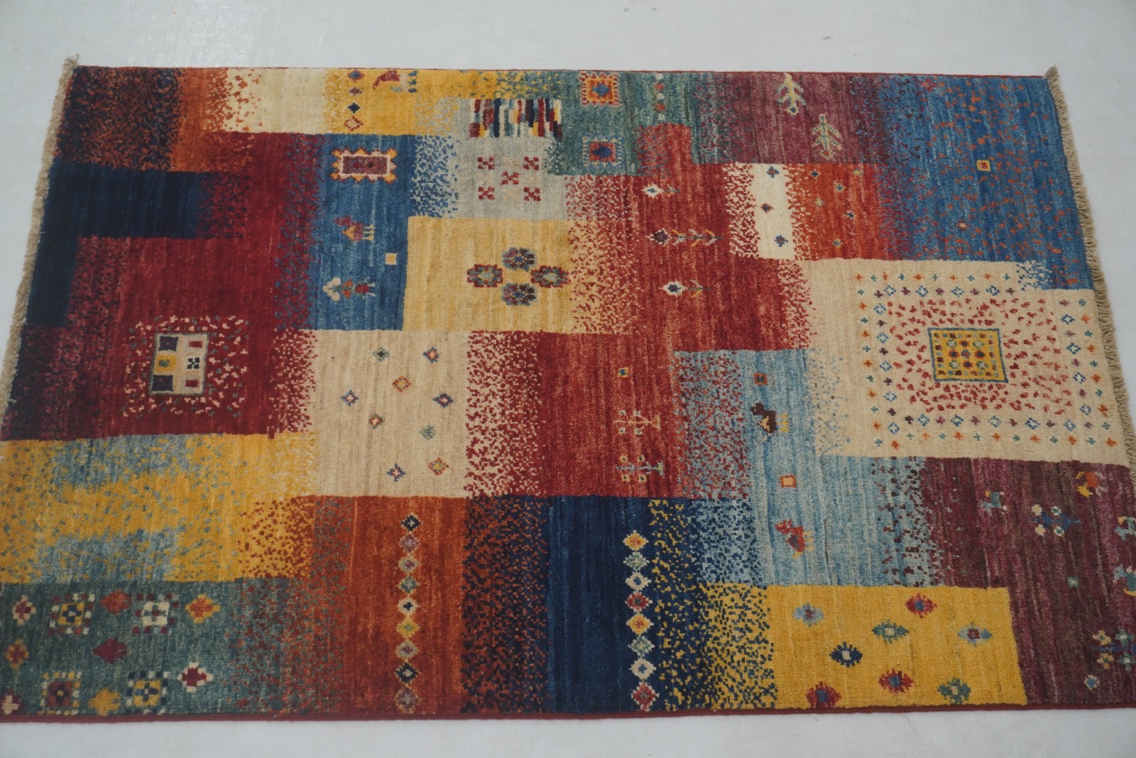 3×4 ft Multicolor Gabbeh Afghan Hand Knotted Tribal Area Rug