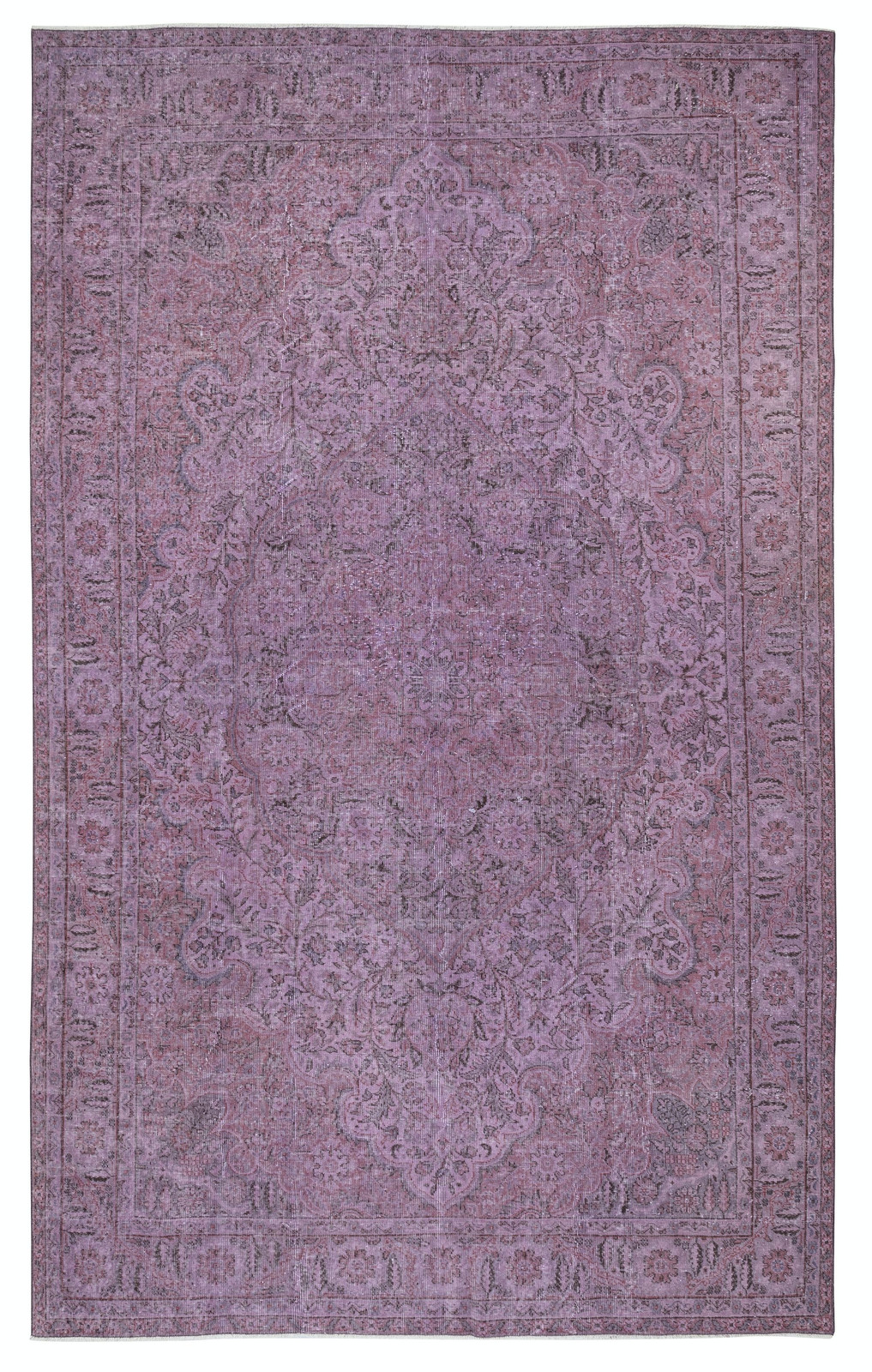 7.5×12.2 Ft Modern Wool Area Rug, Hand-Made in Turkey, Purple Large Carpet
