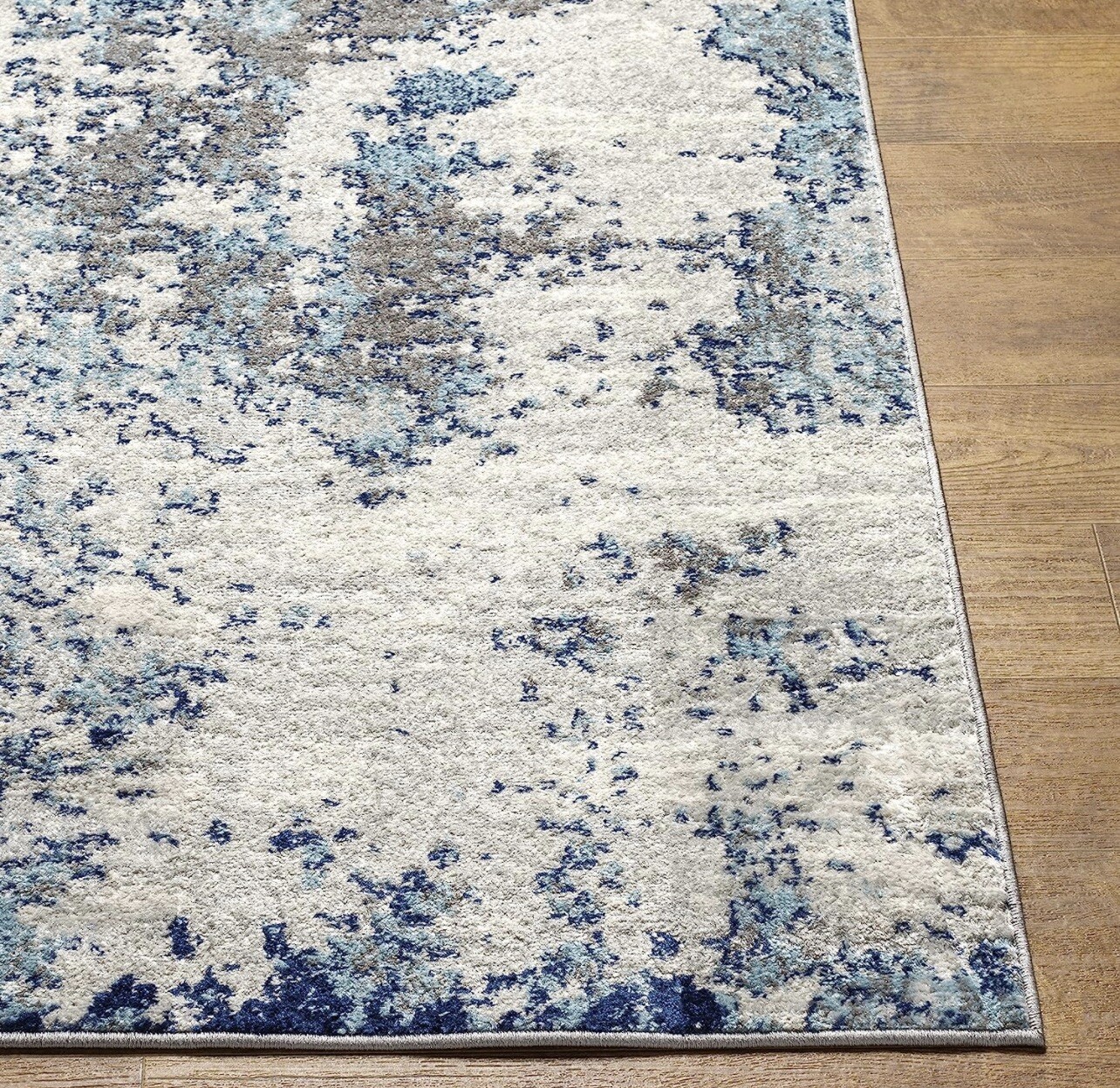 Artistic Weavers Arti Modern Abstract Area Rug 6’7″ x 9′, Dark Blue Aqua Ivory