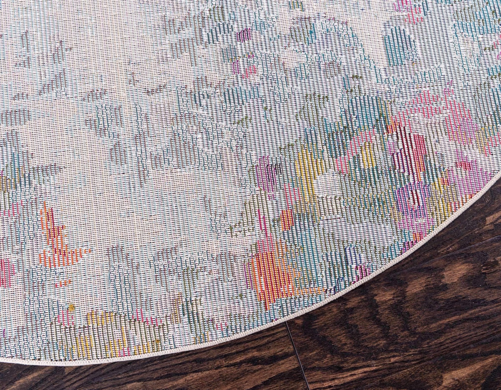 Chromatic Collection Area Rug – Joyous (6′ 1″ Round Multi/Blue)