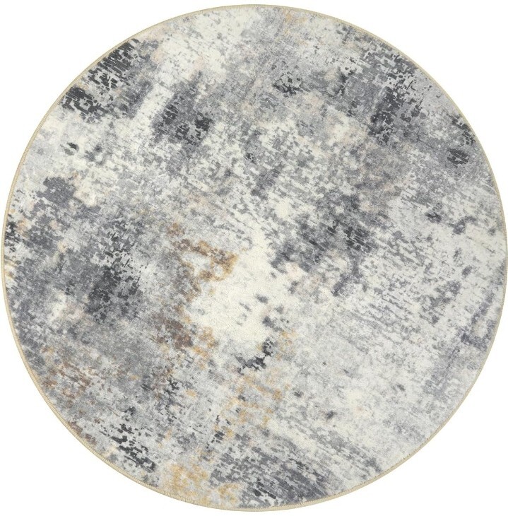 Grey Circle Rug 36in