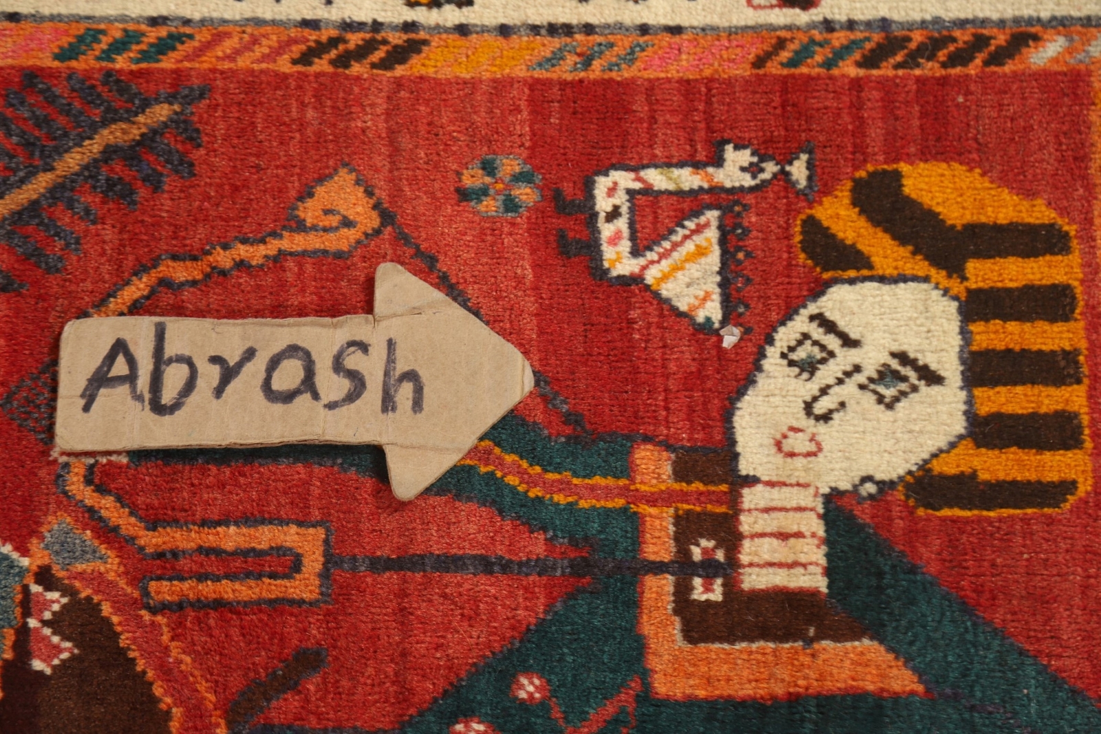 Vintage Tribal Pictorial Kasshkoli Area Rug 6×8 Wool Hand-made Traditional Ru