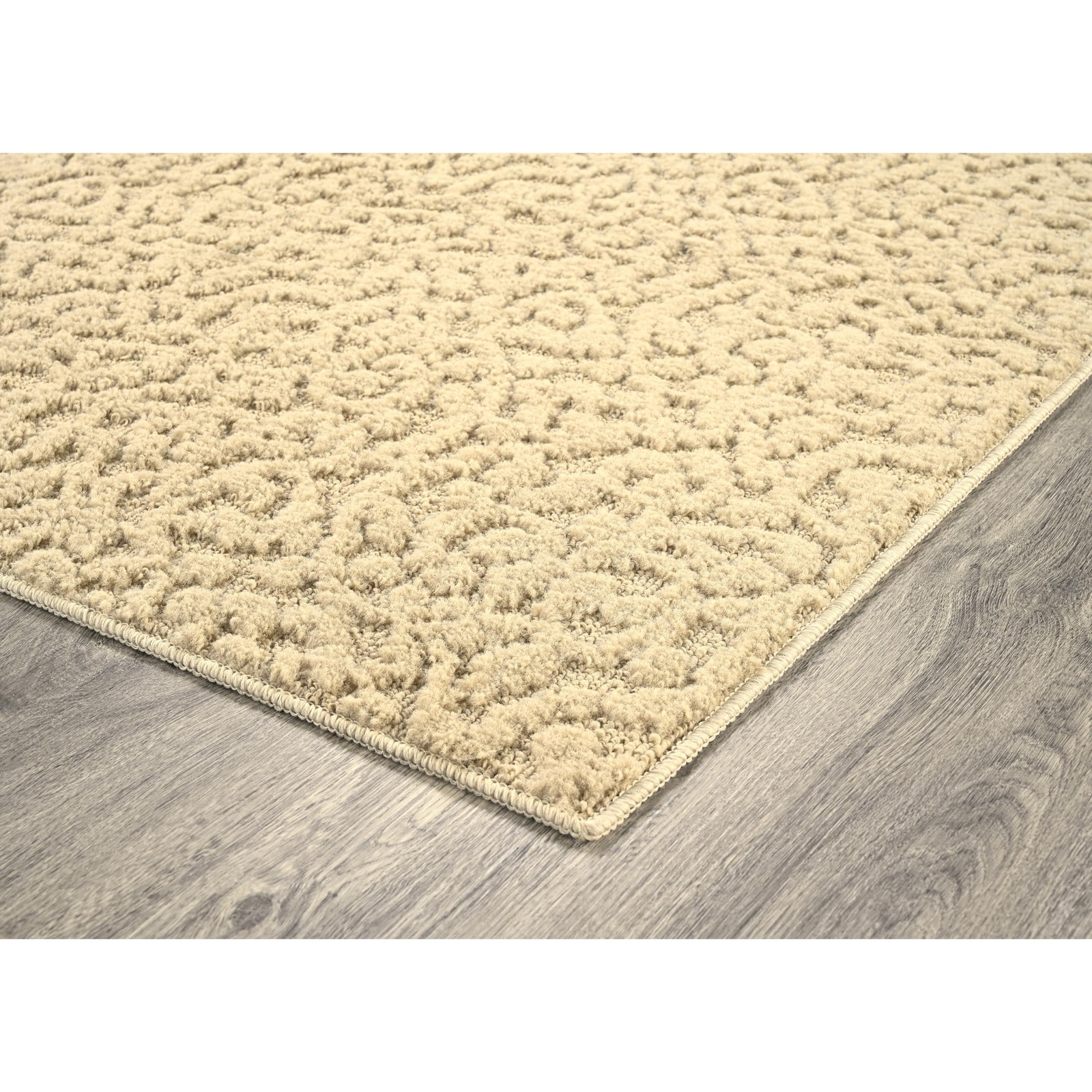 Garland Rug Ivy 2×12 ft Beige Tan Floral Solid Area Rug – Durable