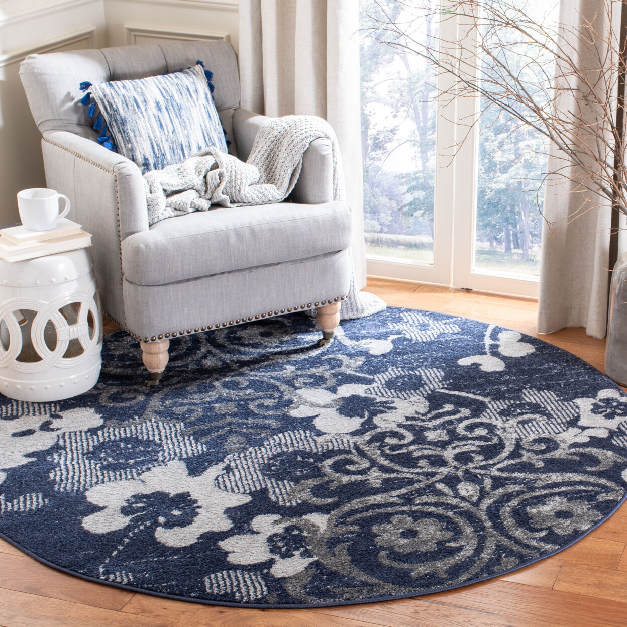 SAFAVIEH Adirondack Collection ADR114N Navy / Silver Rug