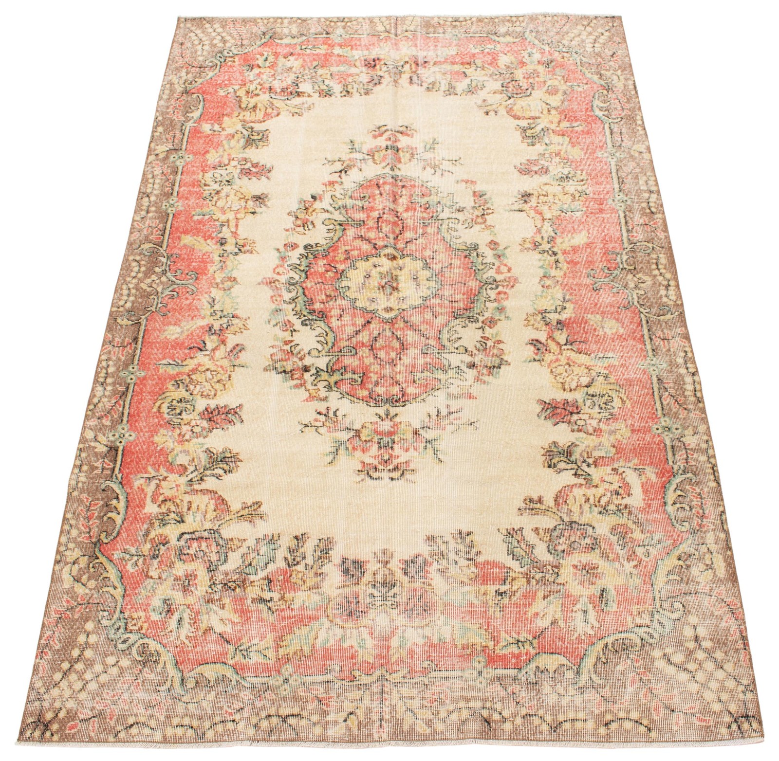 Vintage 6’2″ x 9’9″ Traditional Hand Knotted Vegetable Dye Wool Area Rug