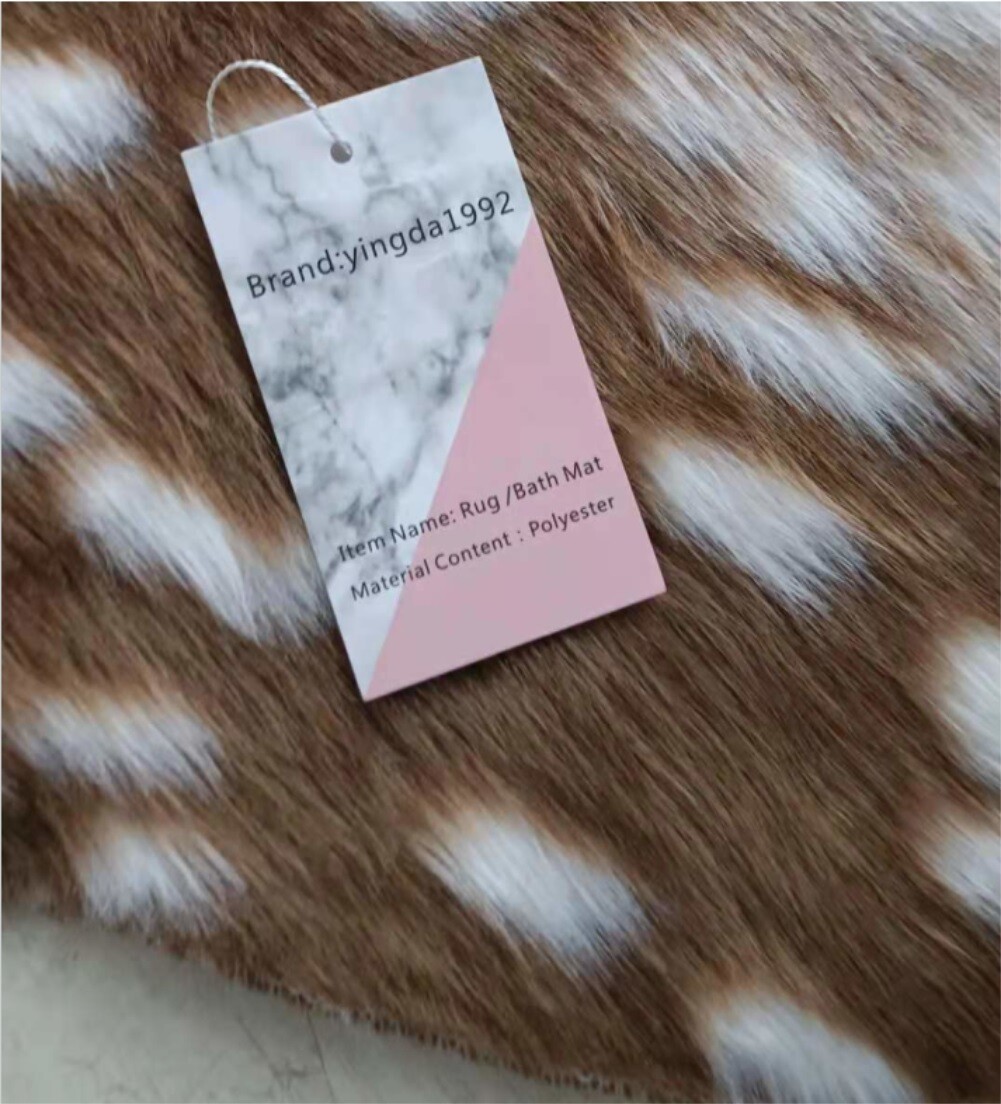 yingda1992 Faux Fur Sika Deer Print Animal Skin Hide Pelt Area Rug Mat Carpet US