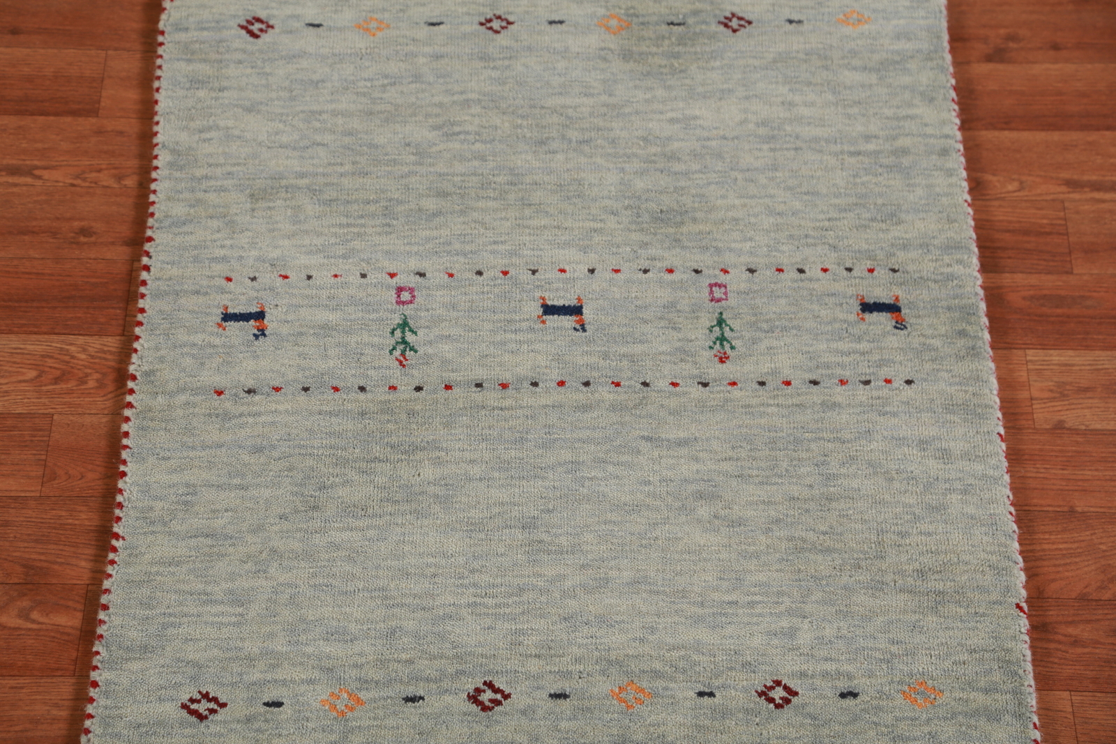 Tribal Handmade Wool Rug Gabbeh Green Carpet 3×6 ft.