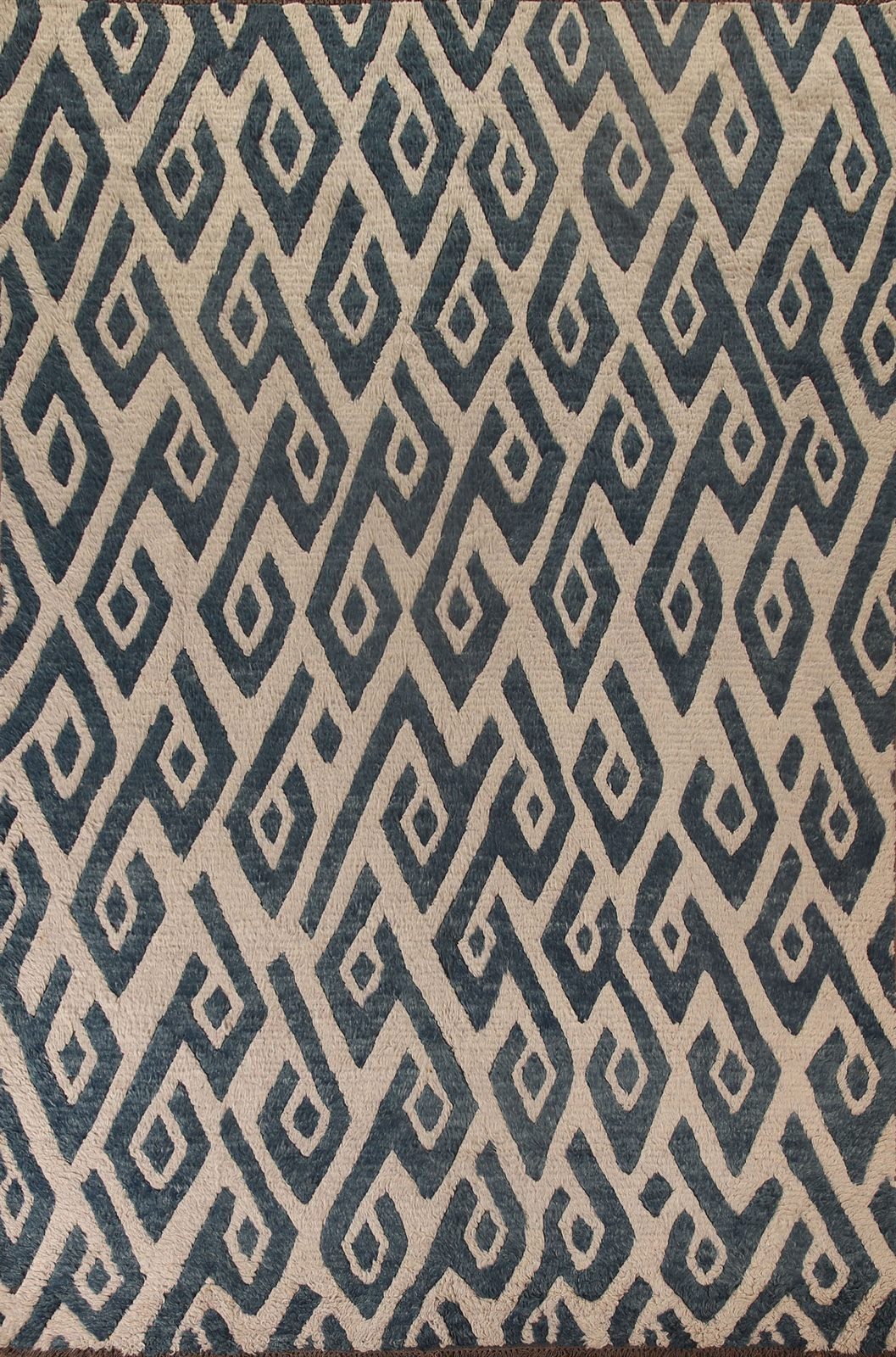 Statement Luxury Geometric Hand-Knotted Moroccan Indian Rug Modern Decor 9×11 ft