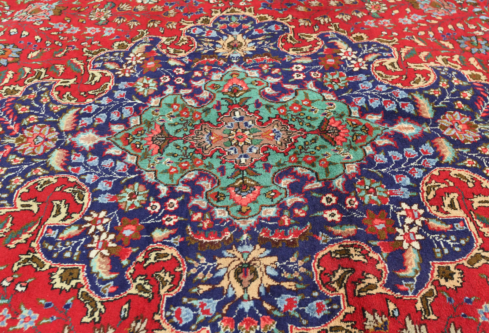 Handmade Vintage Oriental Rug 10X13 ft Floral Classic Medallion Design Carpet
