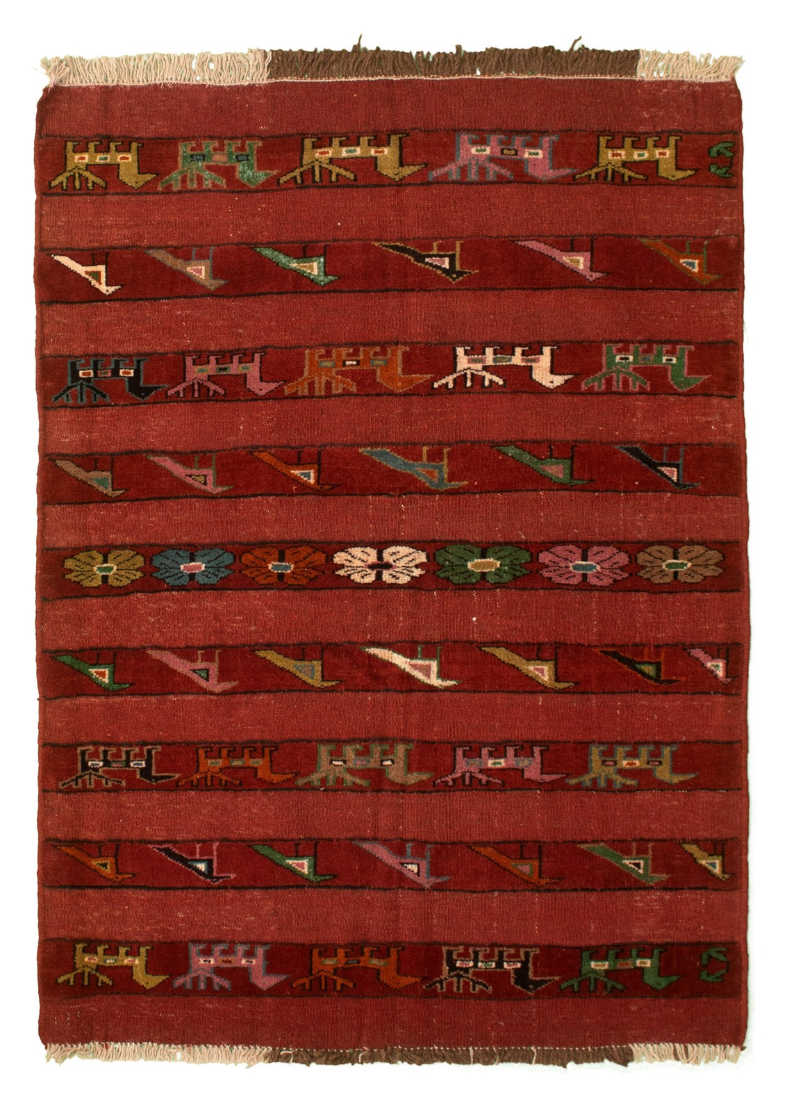 Vintage Oriental Hand-Knotted Carpet 3’10” x 5’6″ Traditional Wool Area Rug