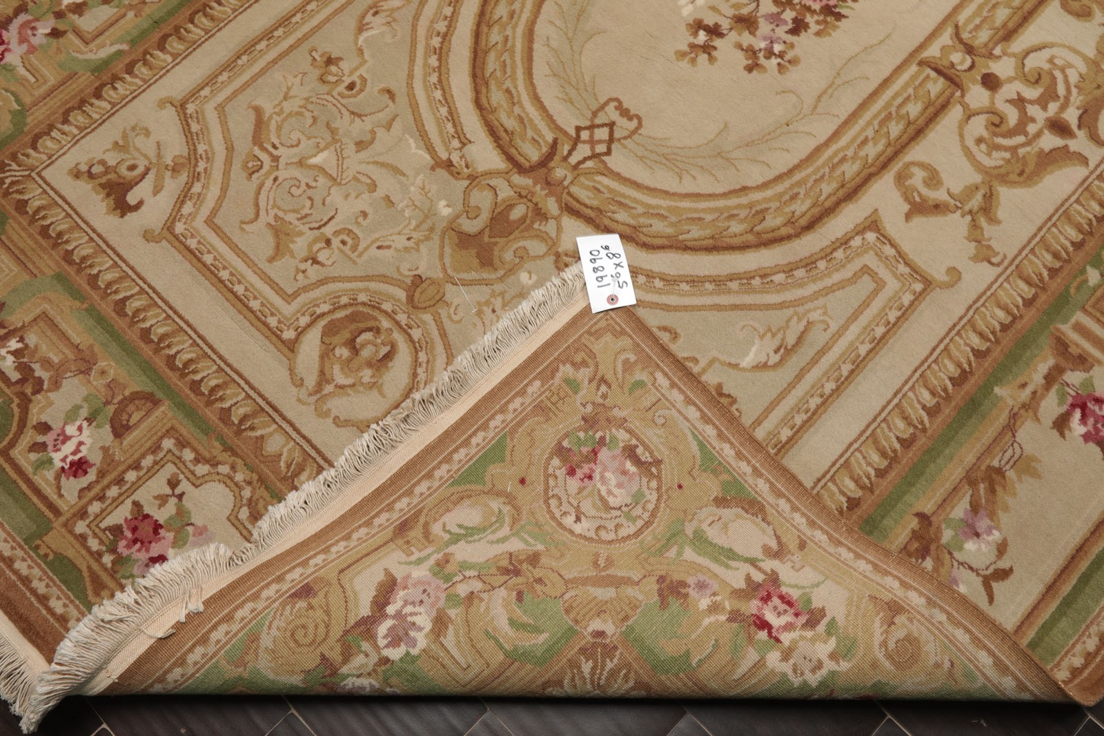 5’6″x8’6″ Hand Woven Wool Beige Aubusson Savonnerie European Classic design Rug