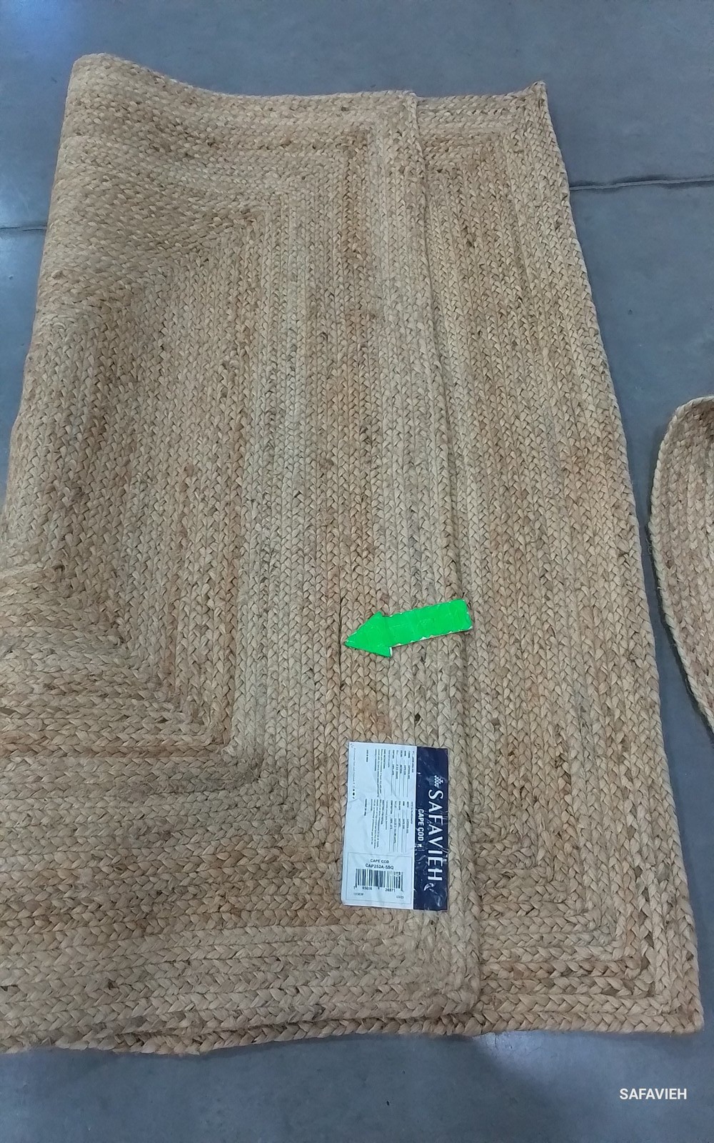 NATURAL 5′-0″ x 5′-0″ Broken Thread Rug, Reduced Price 1172805739 CAP252A-5SQ