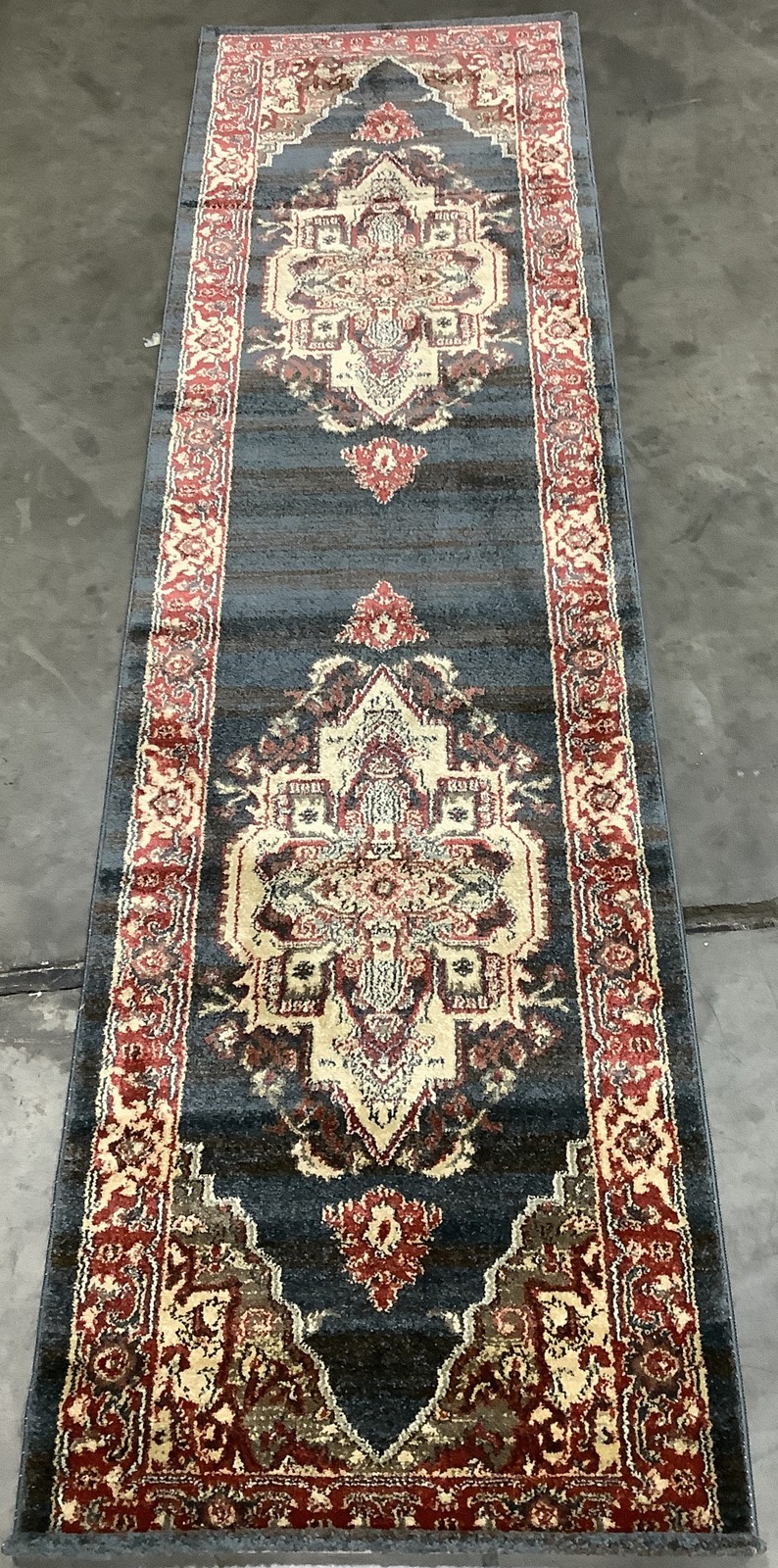 NAVY / RED 2′-2″ x 8′-0″ Flaw in Rug, Reduced Price 1172683222 MAH678C-28