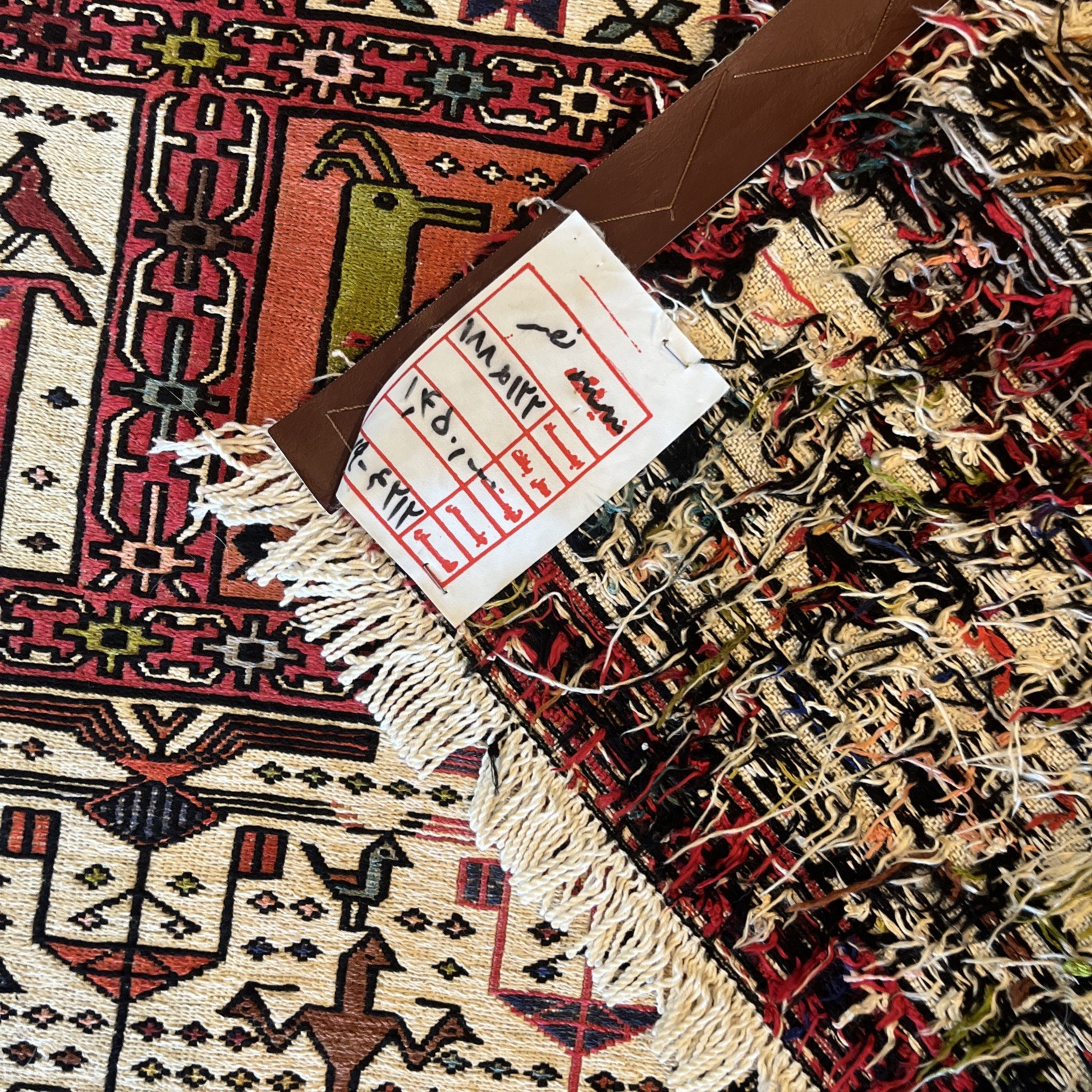4×6 FT Handwoven Rug Silk And Wool Turkish Flat Weave Kilim Soumak Llama Rooster