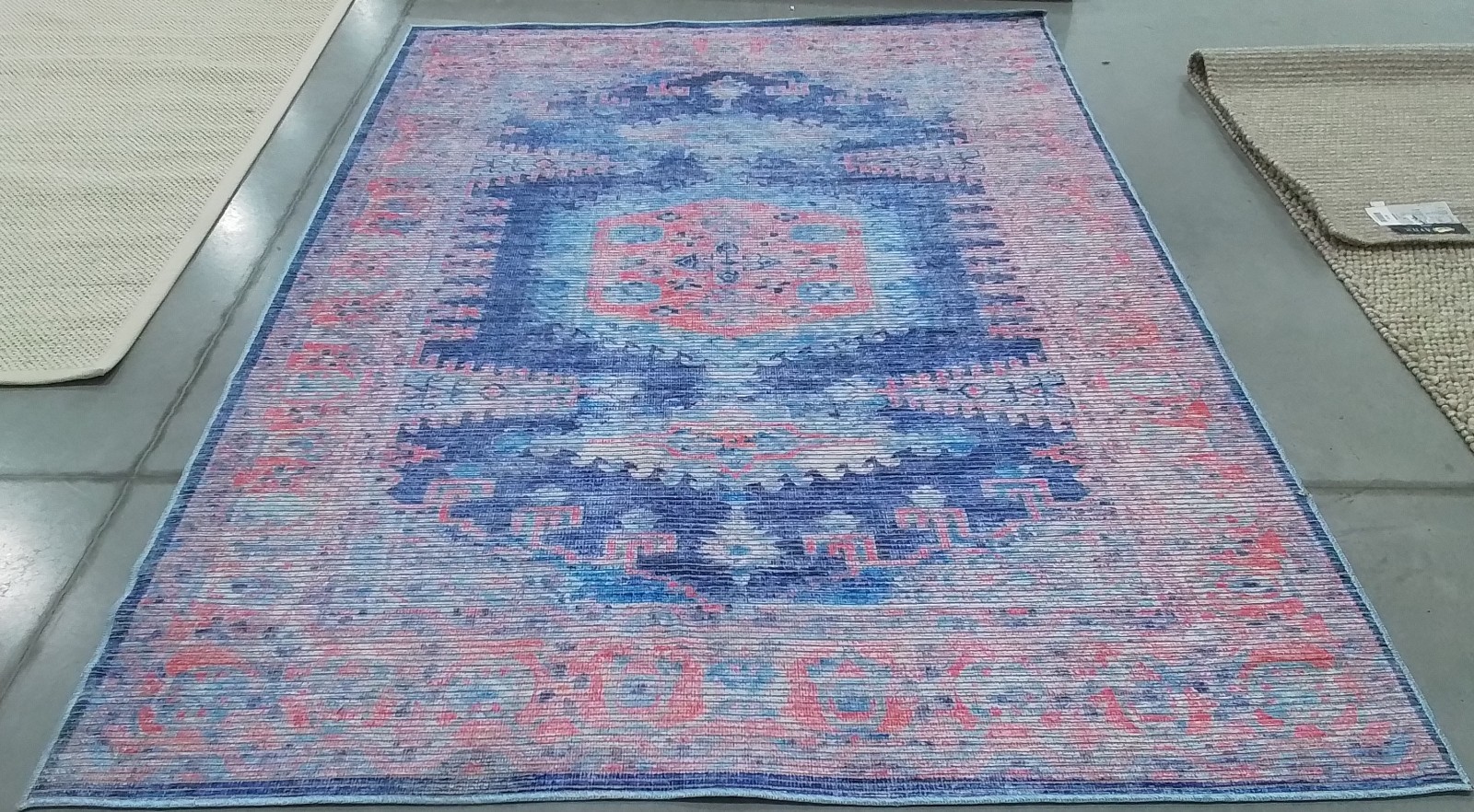 TERRACOTTA / BLUE 6′-7″ x 9′-0″ Damaged Rug, Reduced Price 1172785747 SEP382P-7