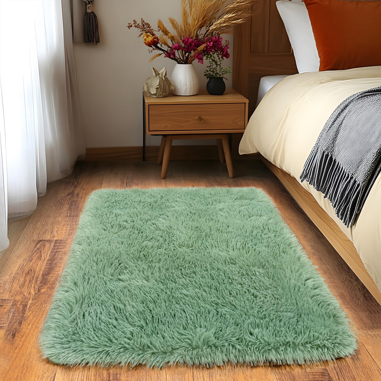 Small Area Rug, 2×3 Rug for Bedroom Shaggy Throw Rugs for Dorm Rug, Soft Shag Ca
