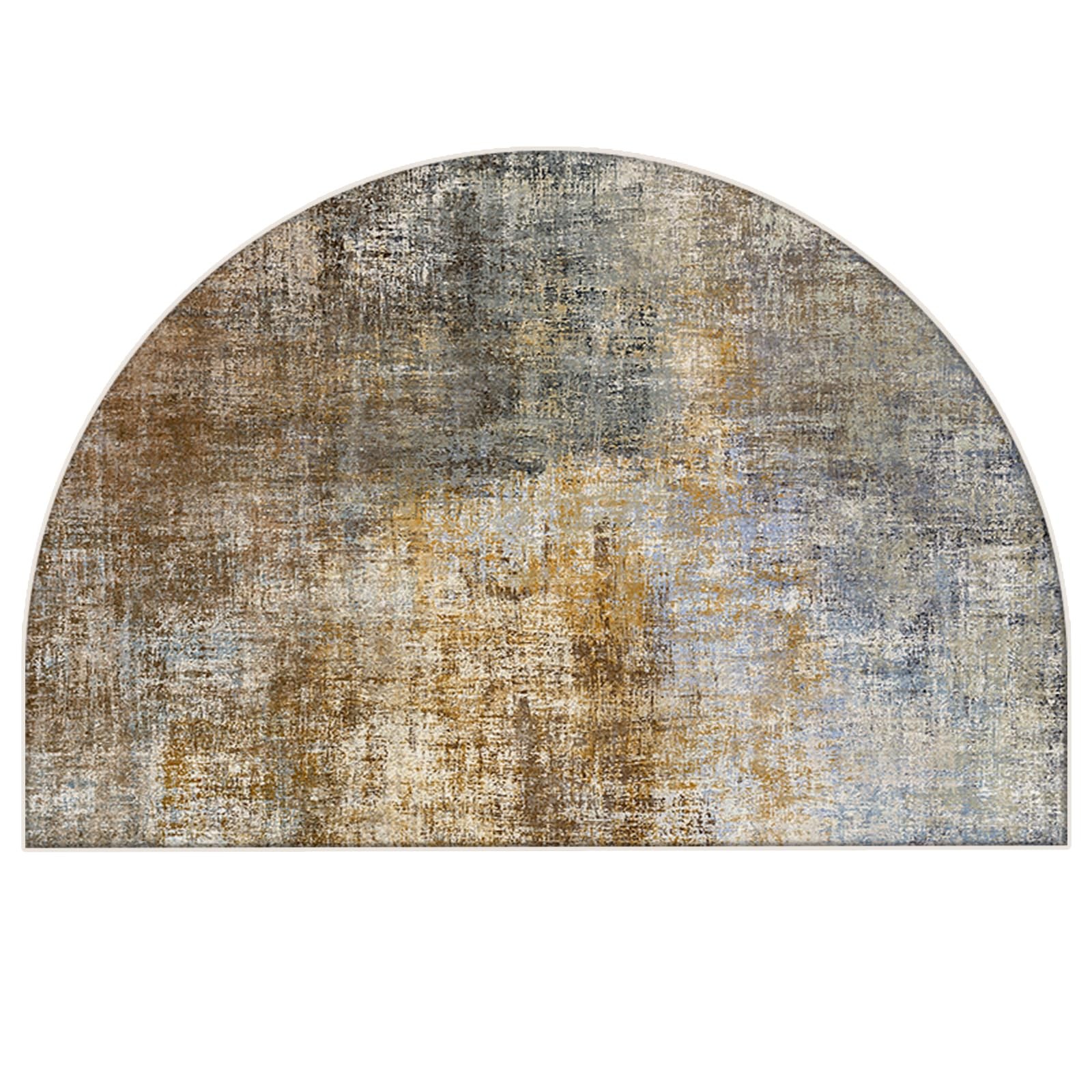 Half Round Non-Slip Doormat Floor Rug Mat Brown Semi Circle Bathroom Floor Ru