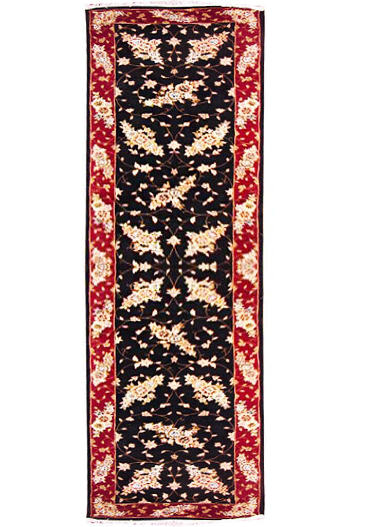 2×10′ Wool and Silk Runner- BLACk 8344