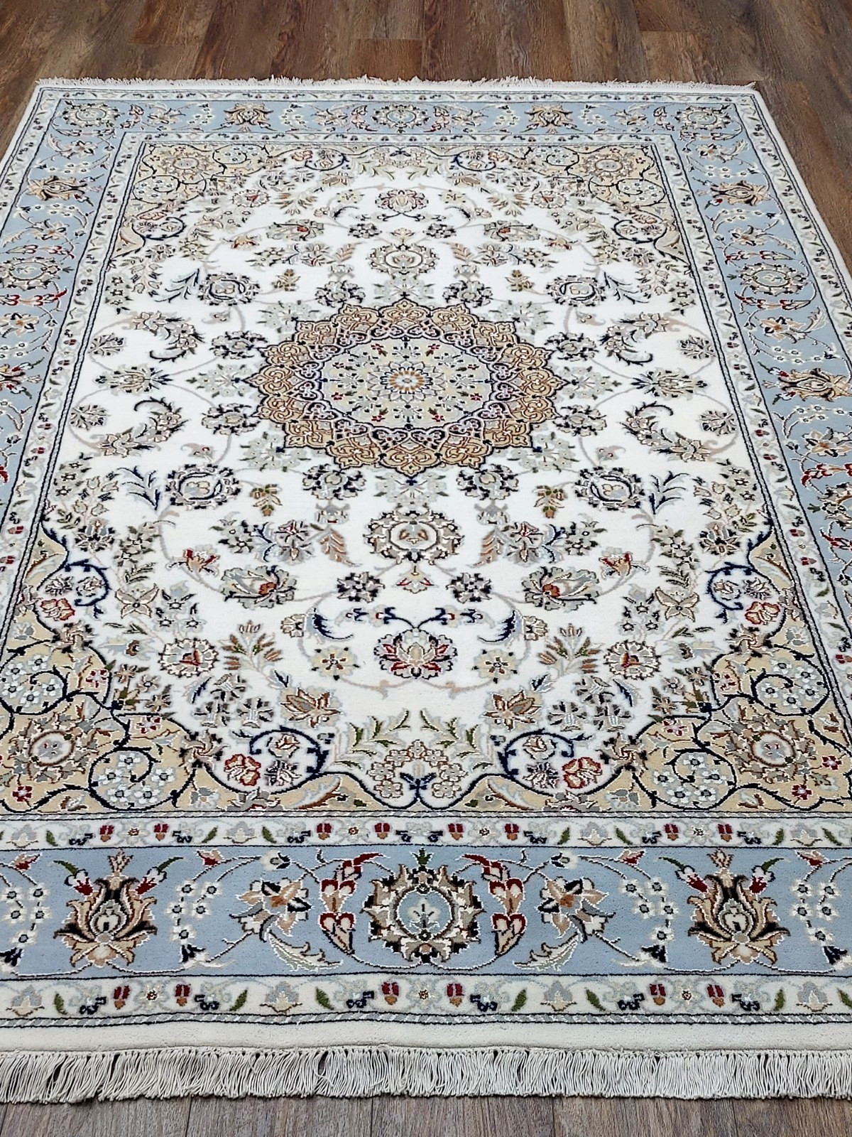 Turkish Silk And Wool HandMade Bohemian Royal Classic Design Rug 5.5×8 Ft