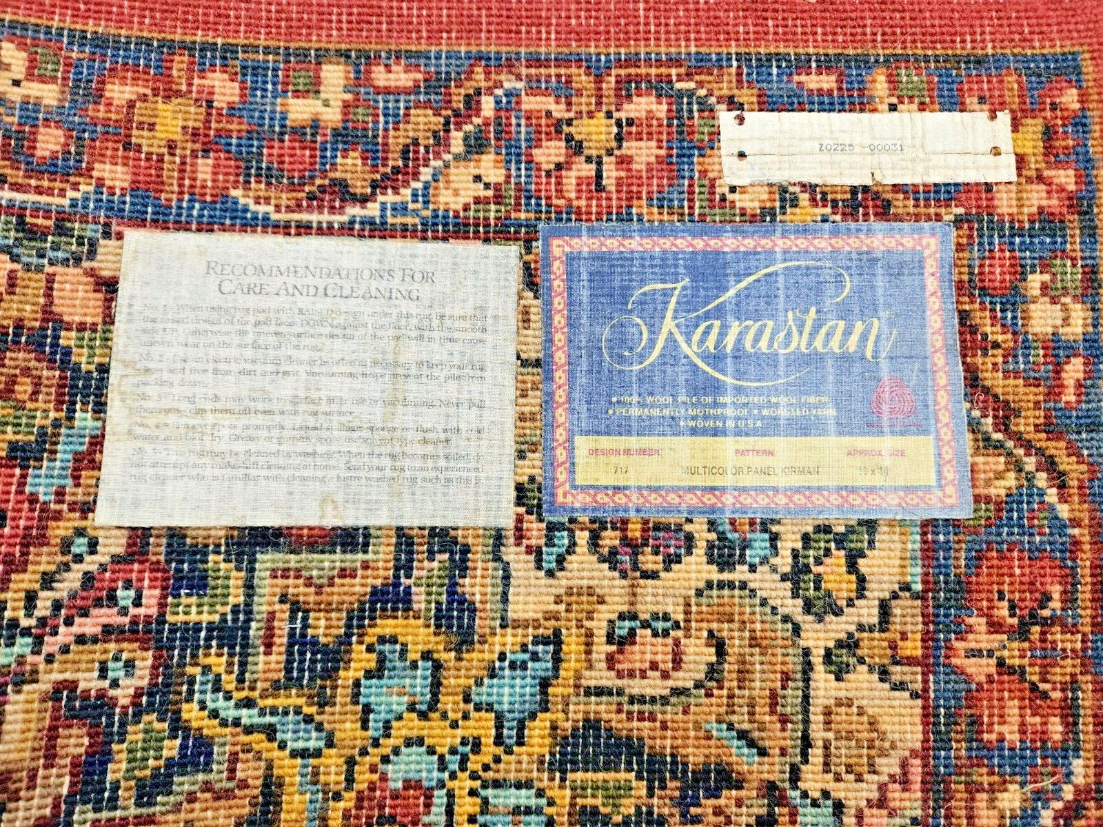 10×14 GENUINE ANTIQUE KARASTAN RUG MULTICOLOR PANEL KIRMAN 717 100% WOOL RUG VGC