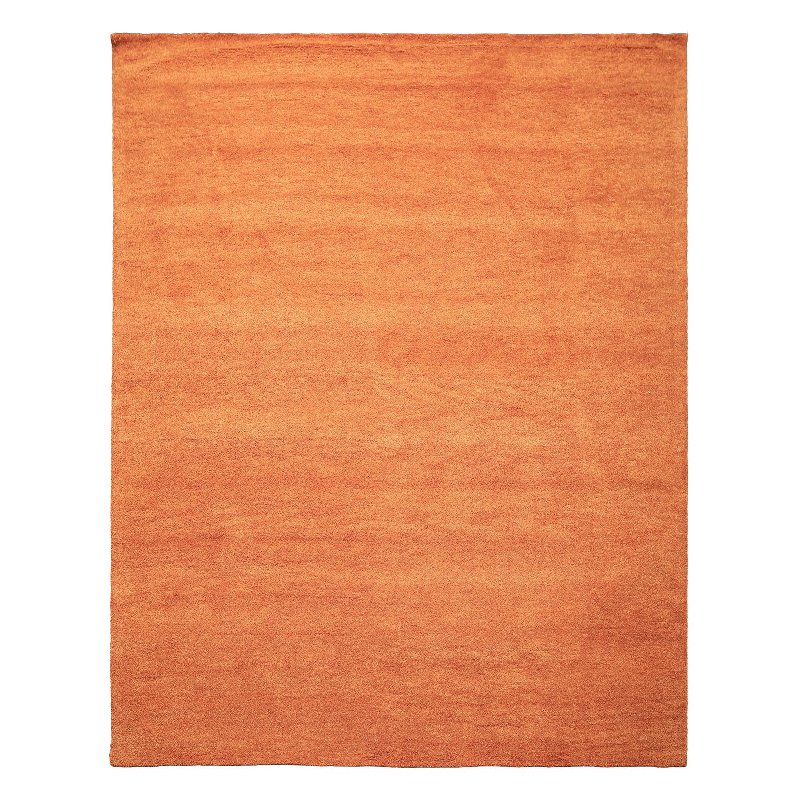 Multi Size Hand Woven 100% Wool Burnt Orange Modern Plush Pile Solid Area Rug