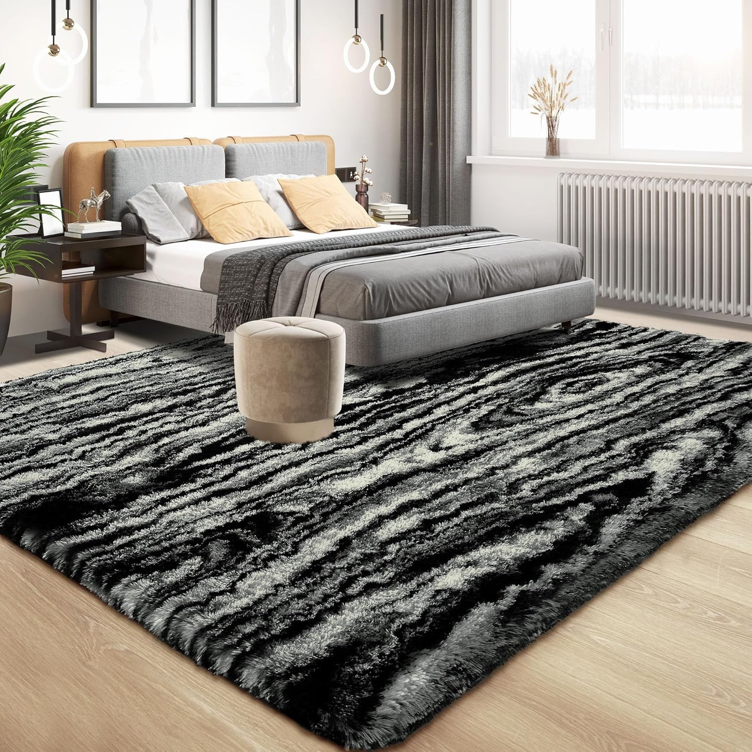 Tepook Soft Fluffy Rugs for Bedroom, 4×6 Area Rug for Living Room, Modern Shaggy
