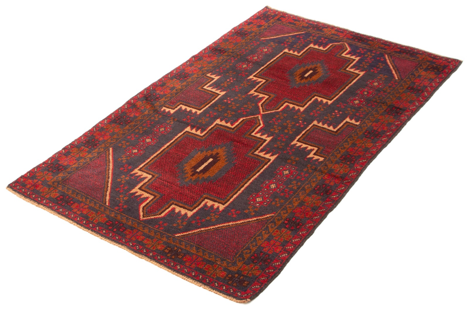 Vintage Hand-Knotted Area Rug 3’8″ x 6’7″ Traditional Oriental Wool Carpet