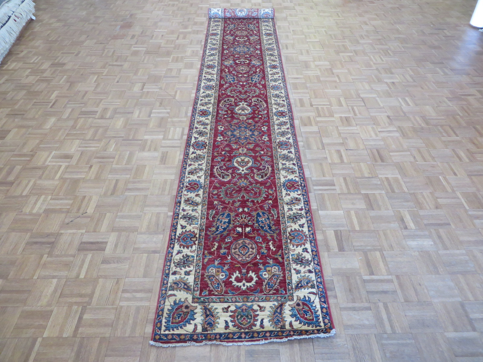 2’9 X 19’10 Runner Hand Knotted Tribal Red Super Kazak Oriental Rug G5659