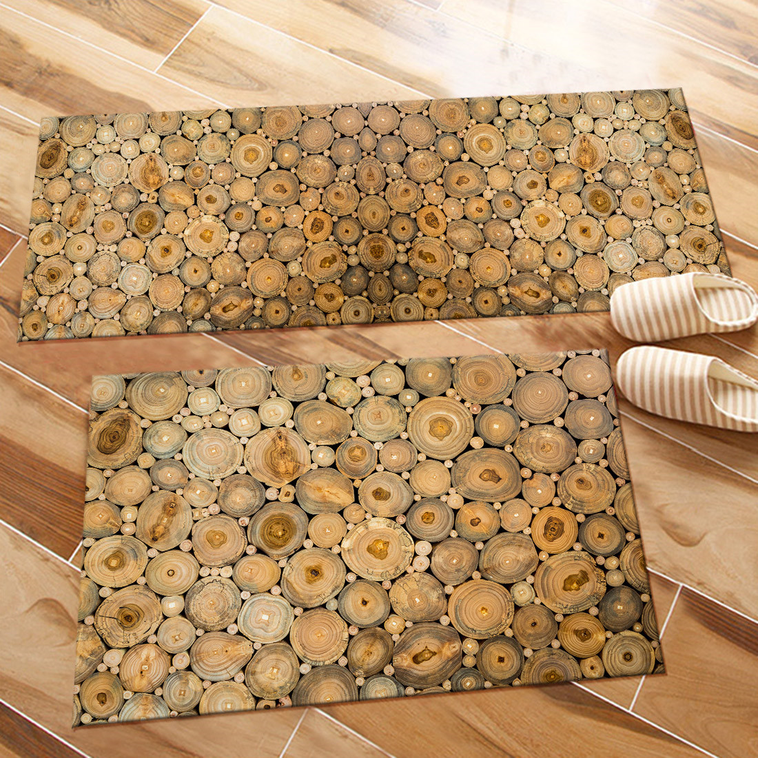 Stacked Wooden Stakes Logs Area Rugs Bedroom Rug Living Room Kitchen Floor Mat